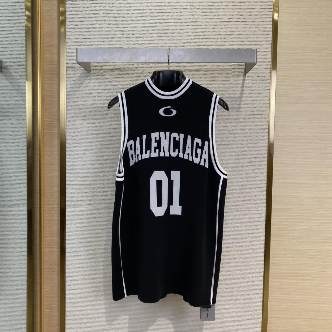 Balenciaga Basketball Series - Tank Top In Black And White  - DopestKickz