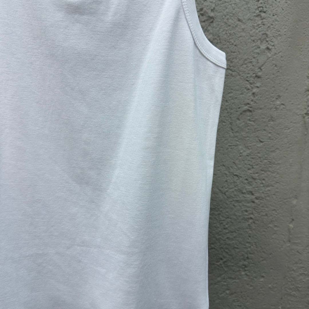Prada Cotton Tank Top With Enamel Logo - DopestKickz