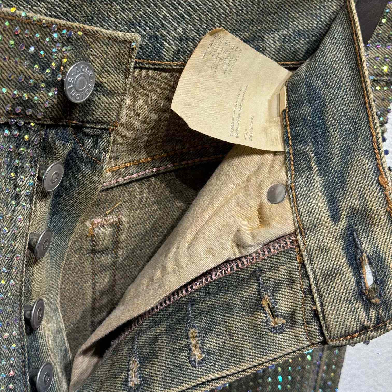 Acne Studios Loose Fit Crystal Studs Jeans - DopestKickz