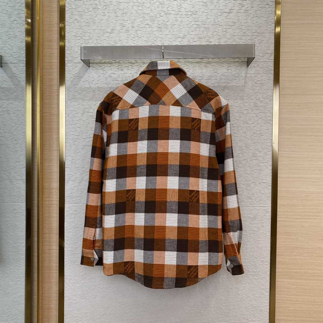 Louis Vuitton Button-Down Long-Sleeved Flannel Shirt  1AFXSJ - DopestKickz