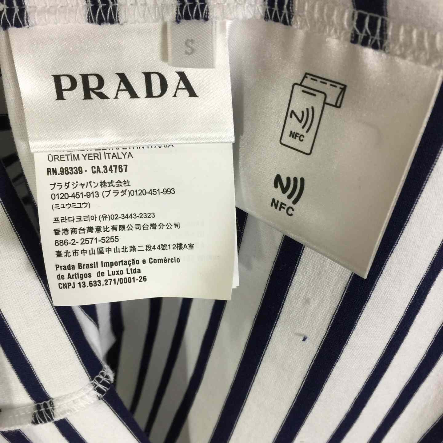 Prada Striped Cotton T-shirt  - DopestKickz