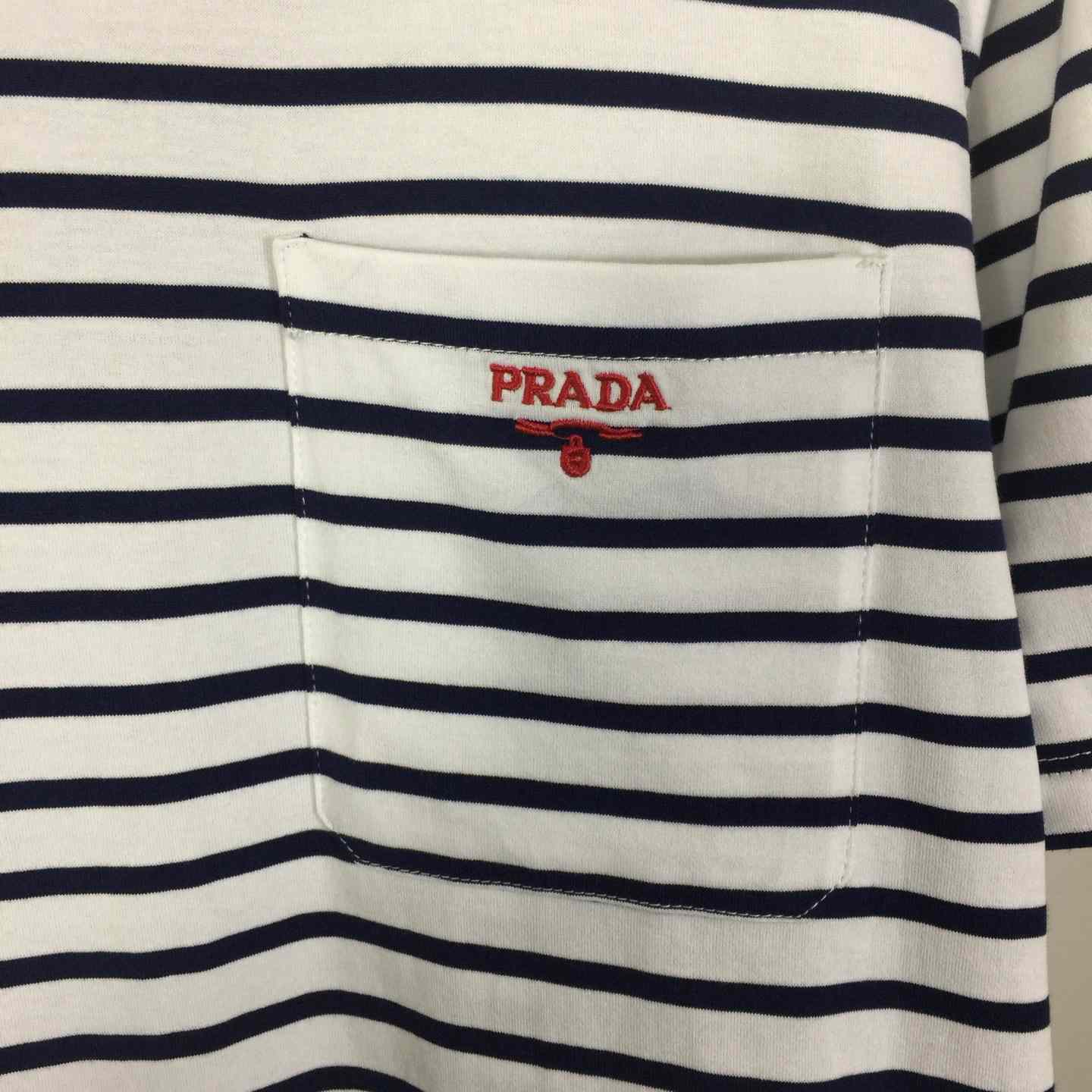 Prada Striped Cotton T-shirt  - DopestKickz