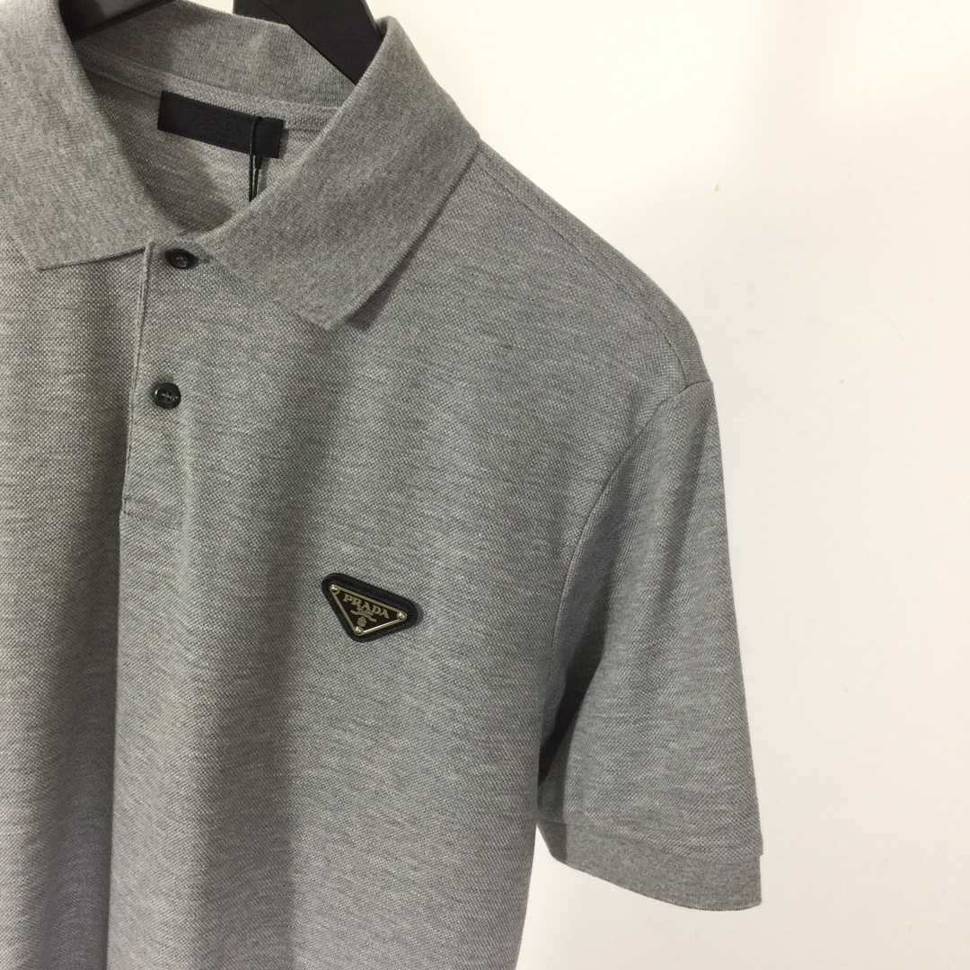 Prada Logo Cotton Polo Shirt - DopestKickz