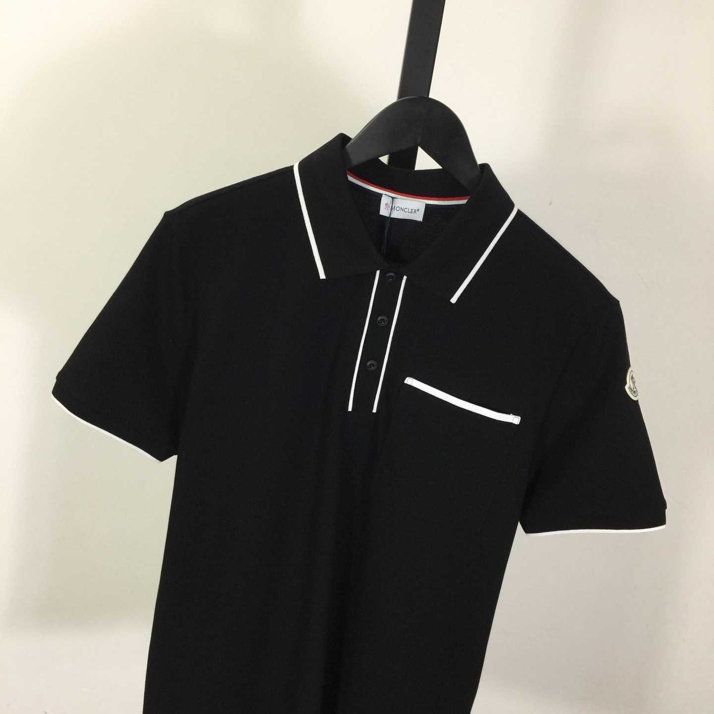 Moncler Black Striped Polo - DopestKickz