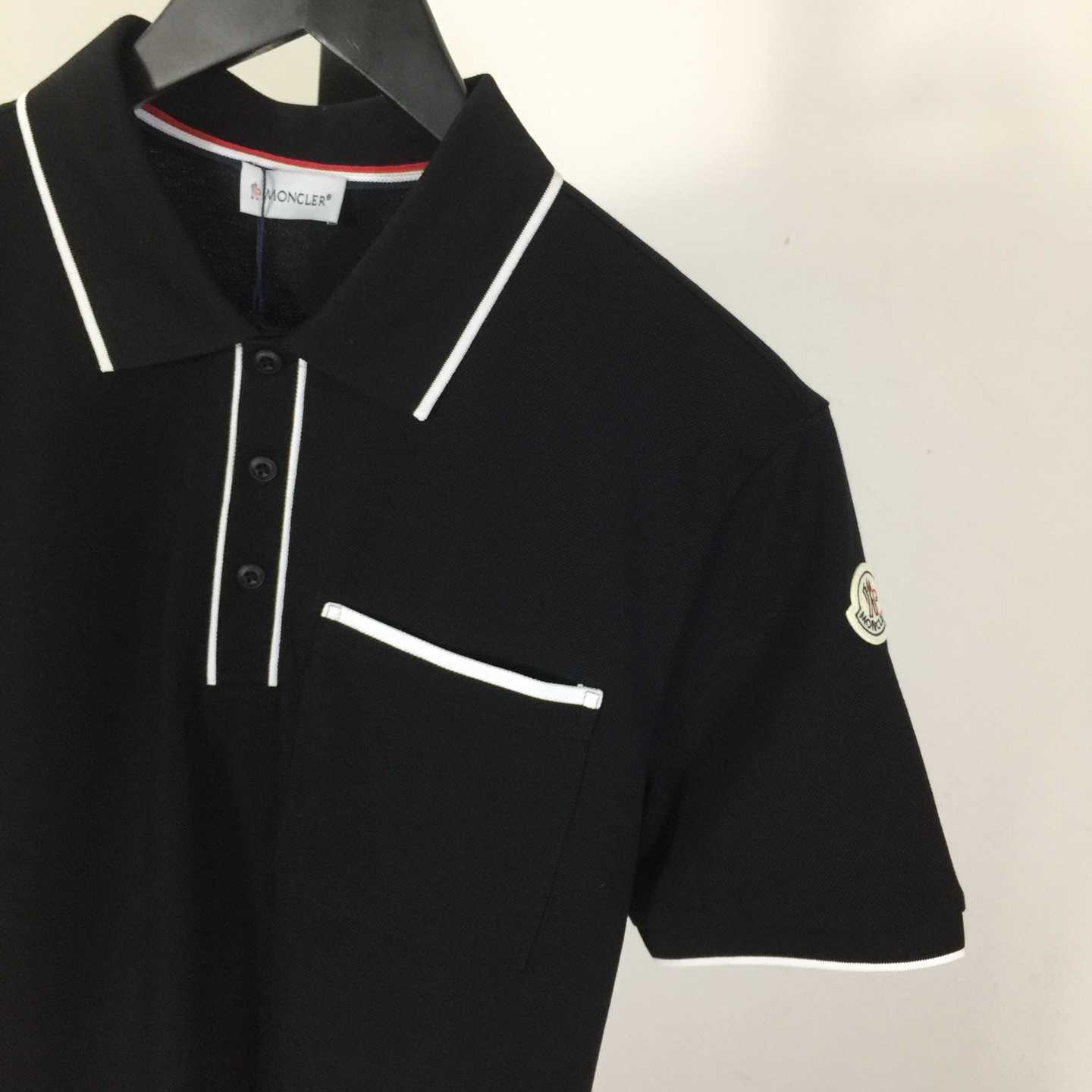 Moncler Black Striped Polo - DopestKickz