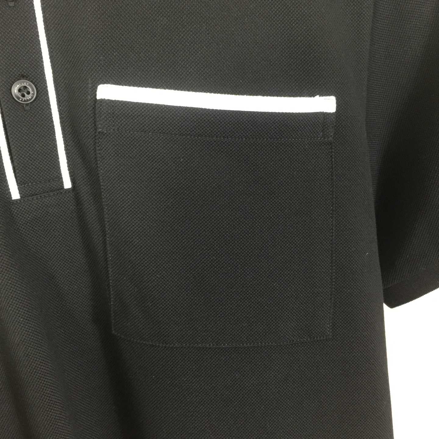 Moncler Black Striped Polo - DopestKickz