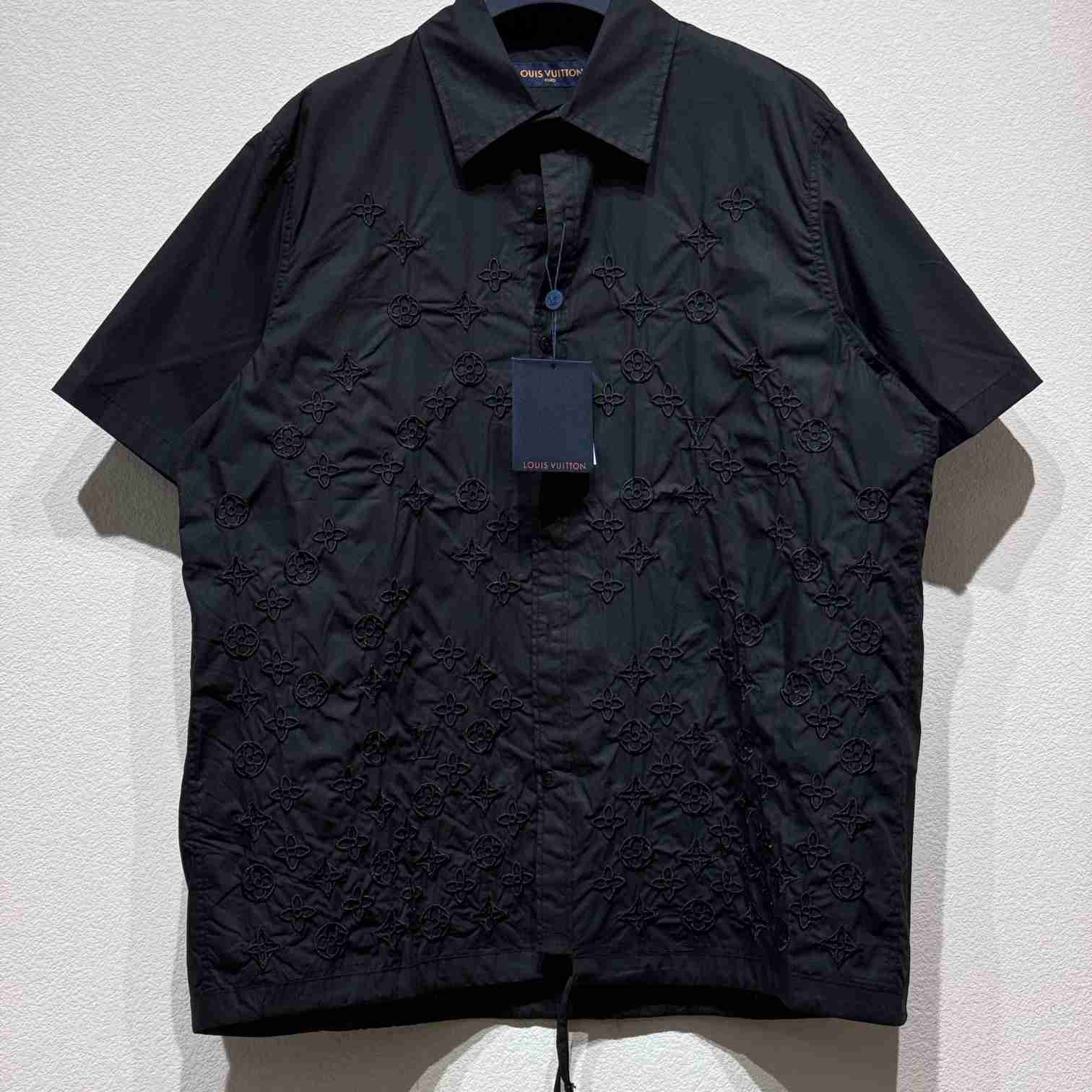 Louis Vuitton Monogram Flowers Embroidered Short-Sleeved Shirt   - DopestKickz