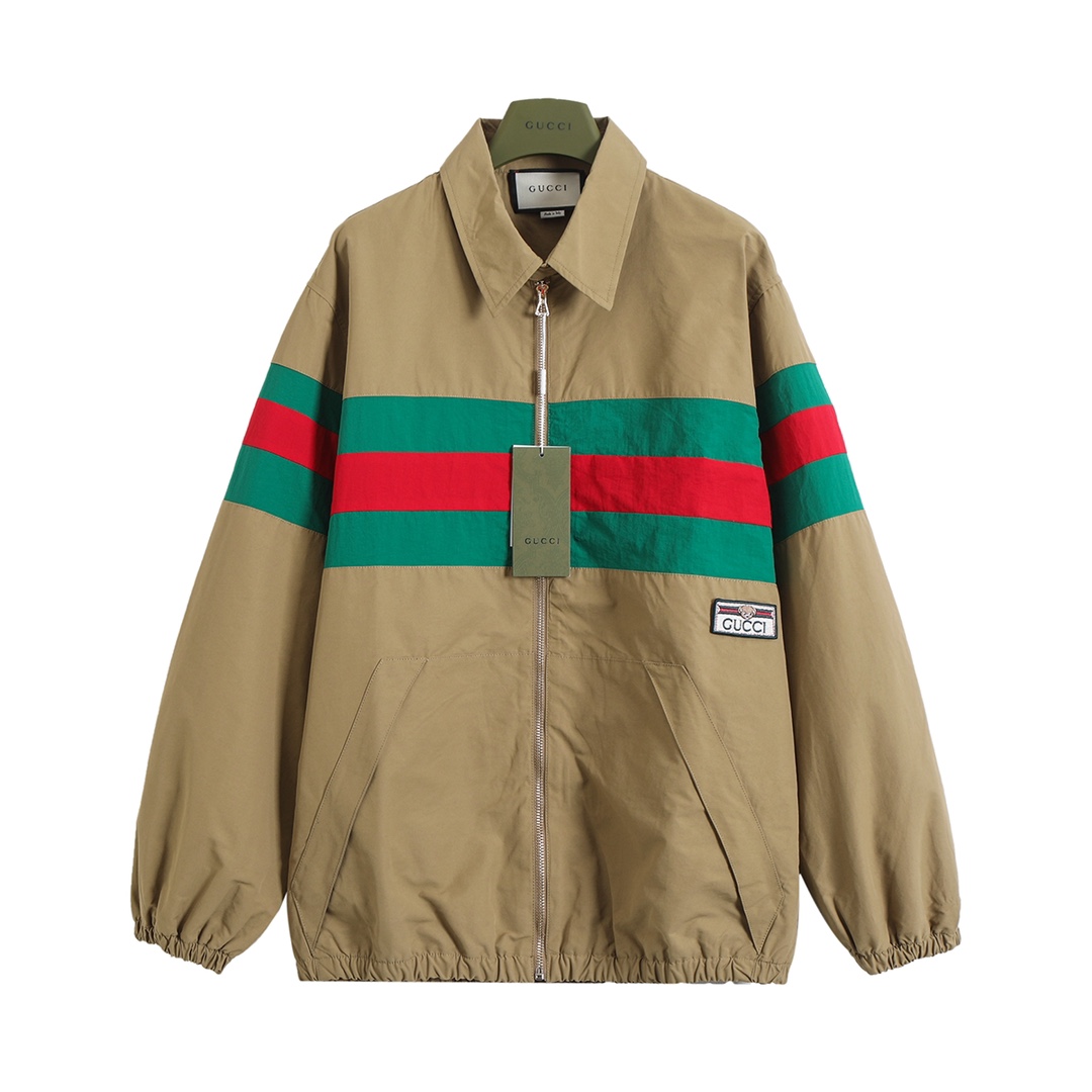 Gucci Classic Red And Green Striped Jacket - DopestKickz
