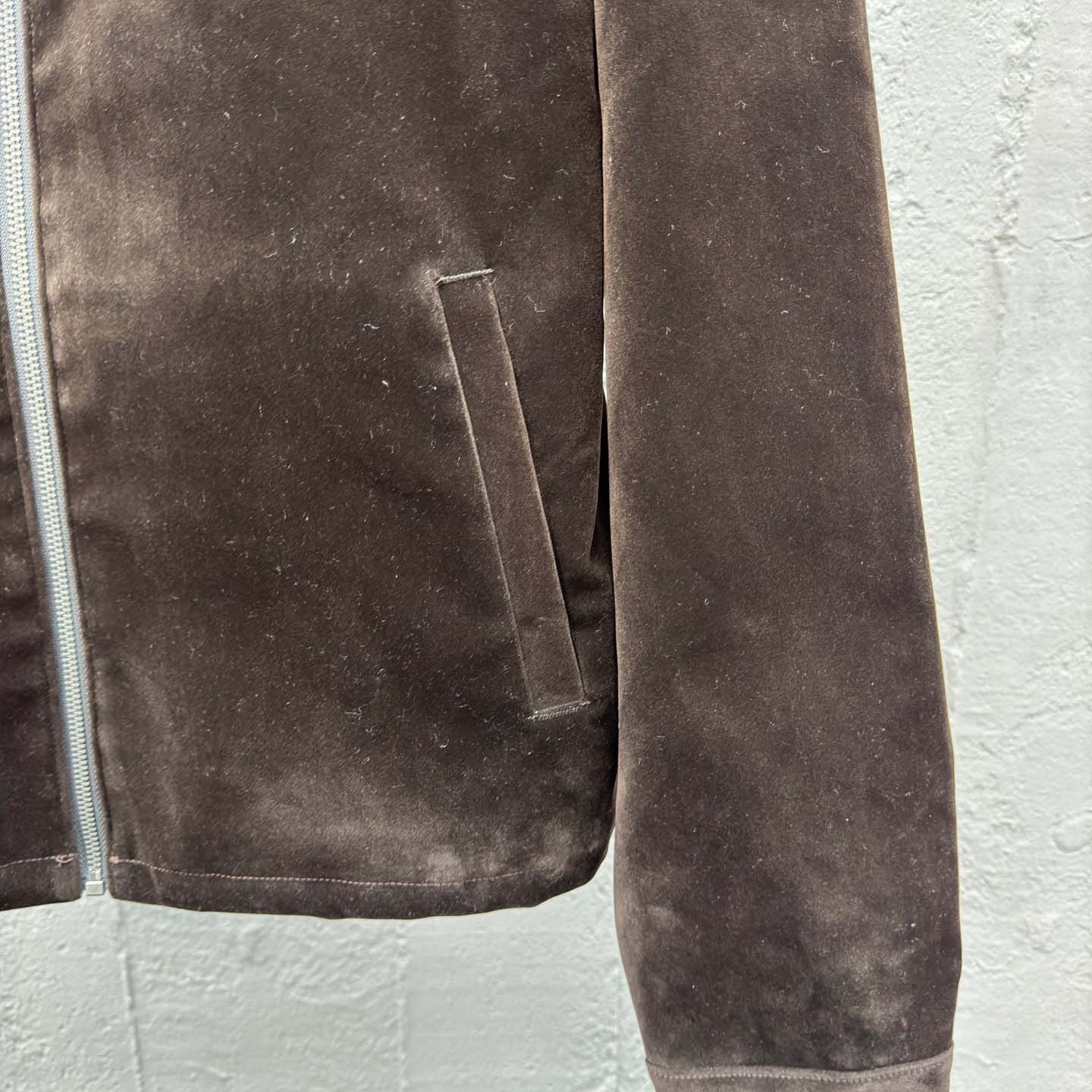 Prada Triangle-logo Velvet Blouson Jacket - DopestKickz