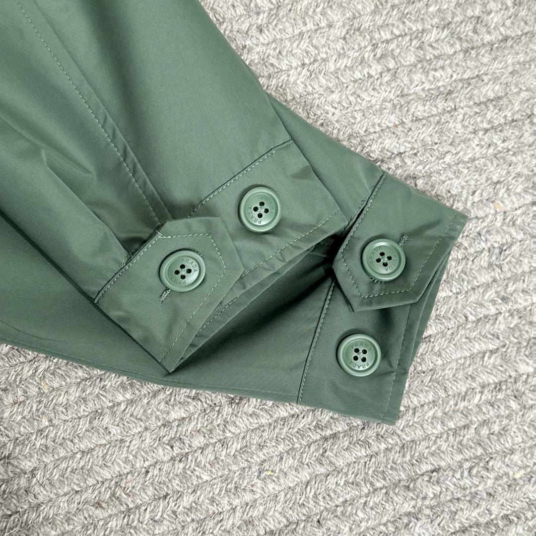 Prada Logo Print Zip Jacket Green - DopestKickz