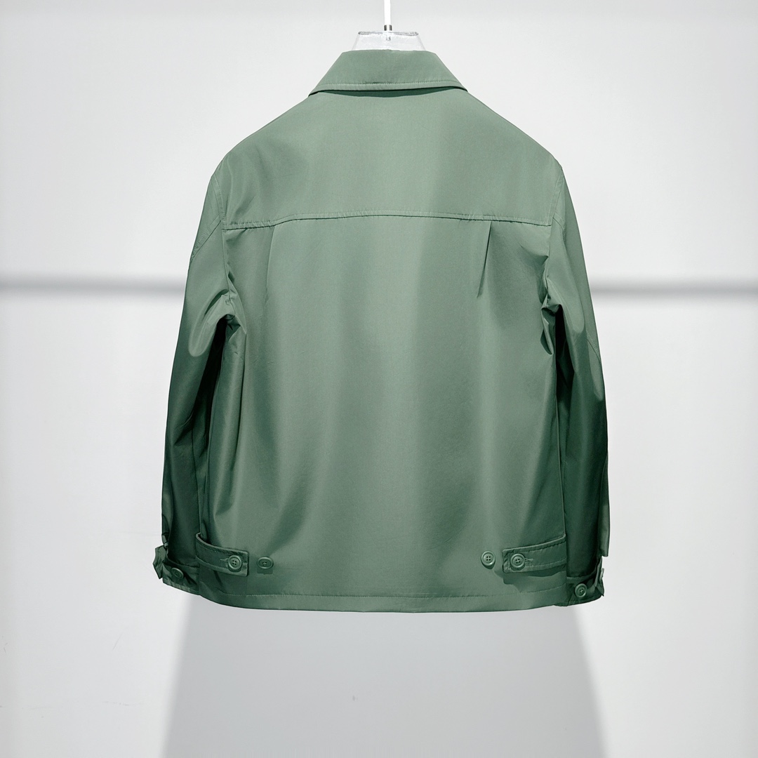 Prada Logo Print Zip Jacket Green - DopestKickz