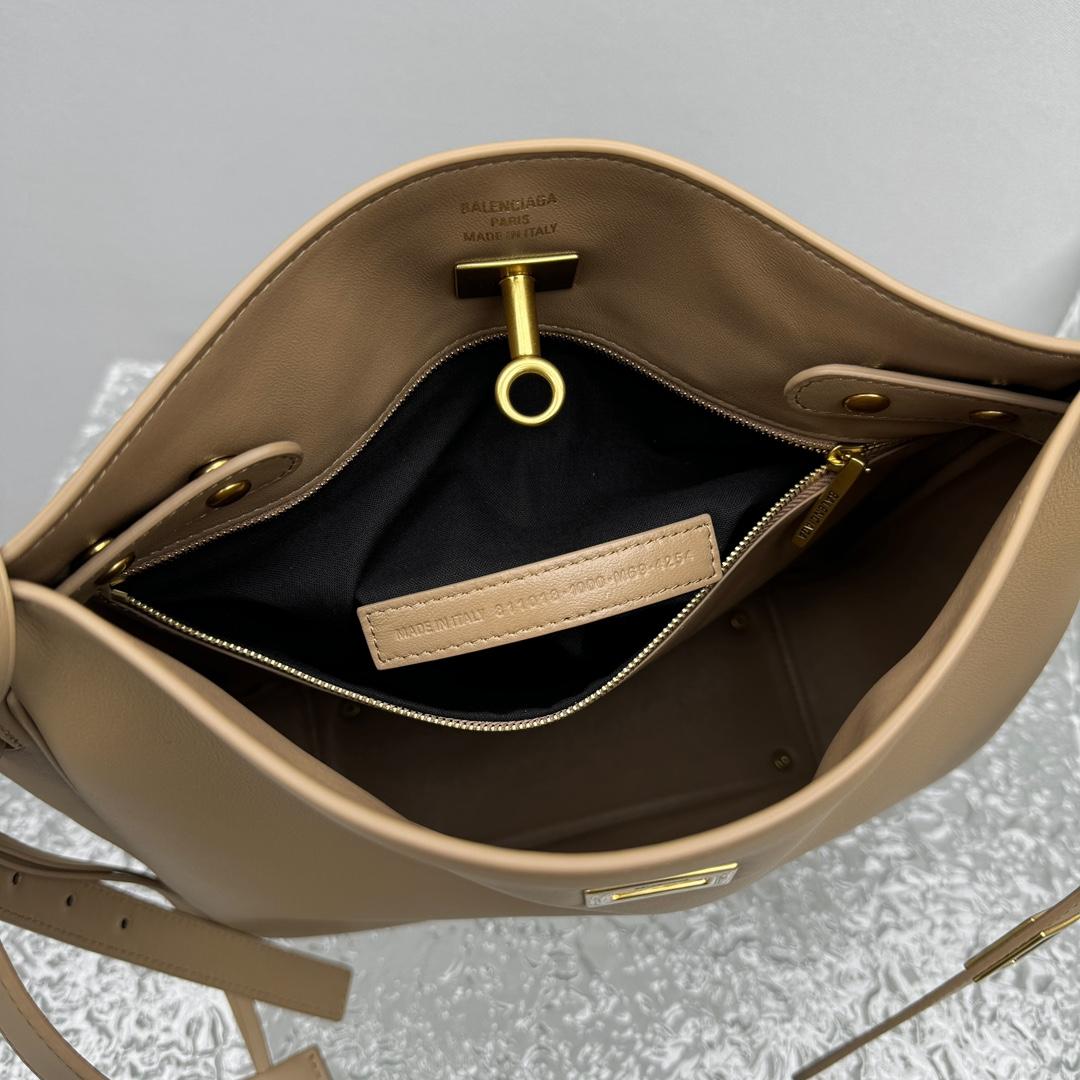 Balenciaga Bel Air Hobo Bag Small In Latte - DopestKickz