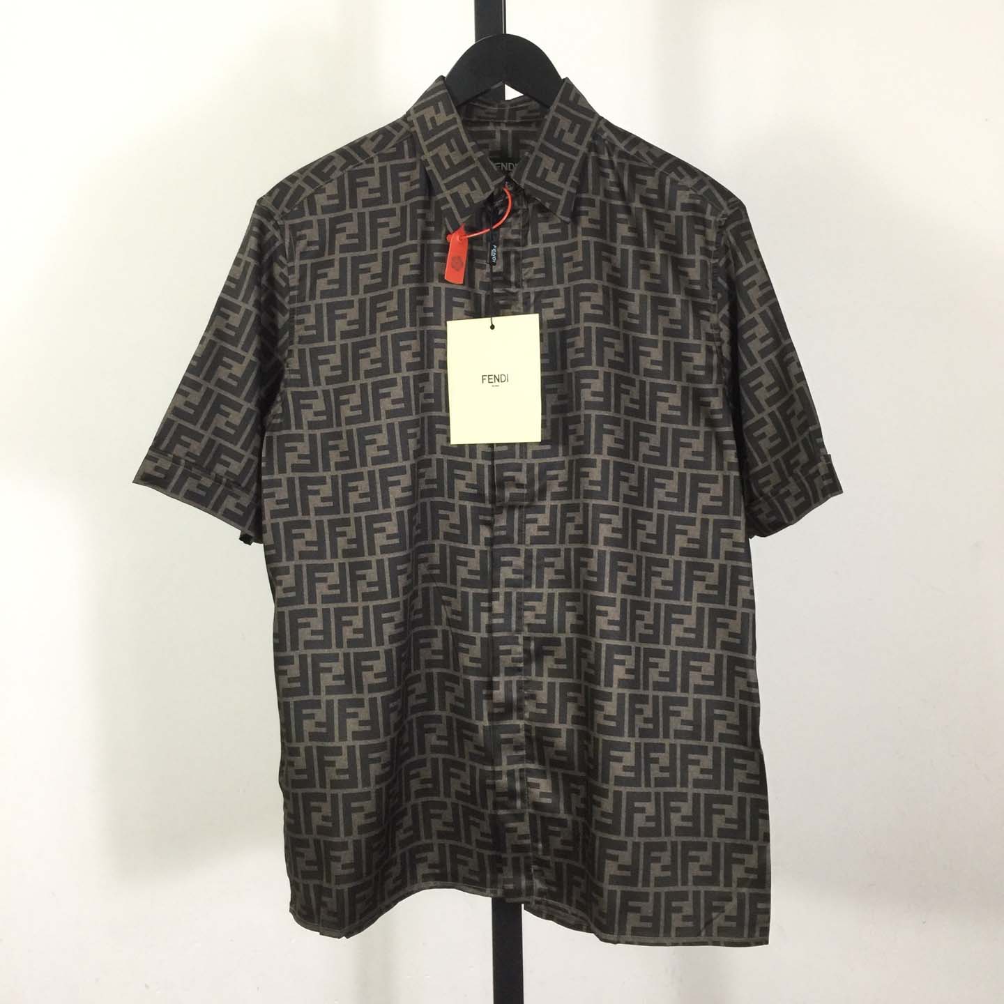 Fendi Brown Silk Shirt - DopestKickz