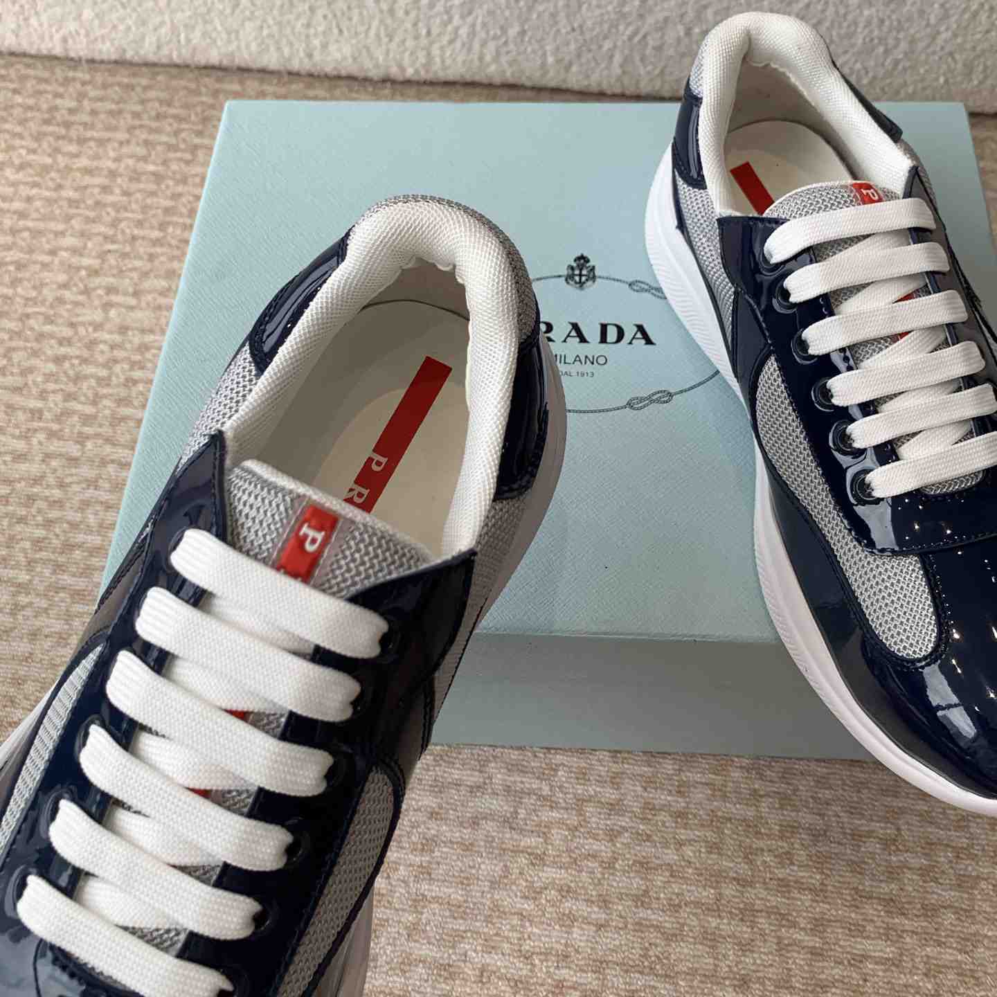 Prada Prada Cloudburst Gray Bronze Low Top Sneaker - DopestKickz