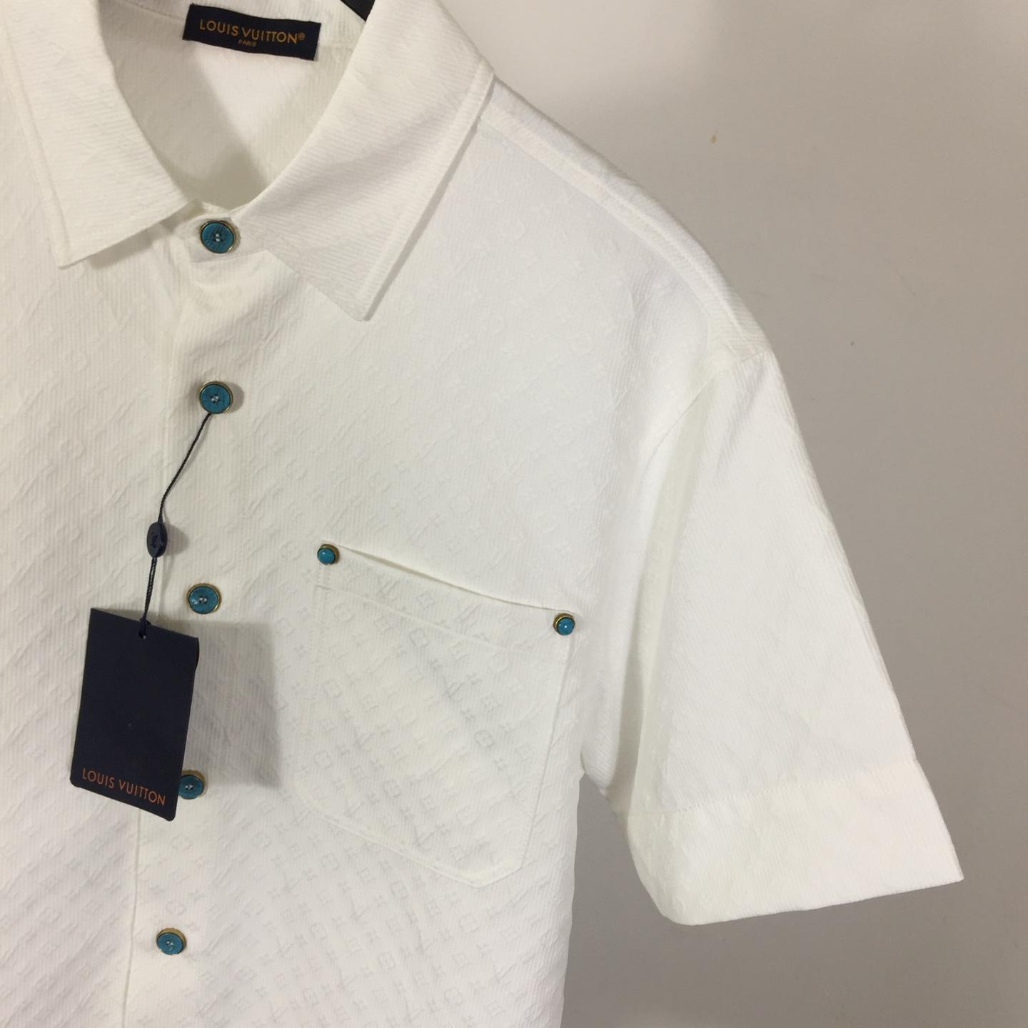 Louis Vuitton Monogram Short-Sleeved Cotton Shirt   - DopestKickz