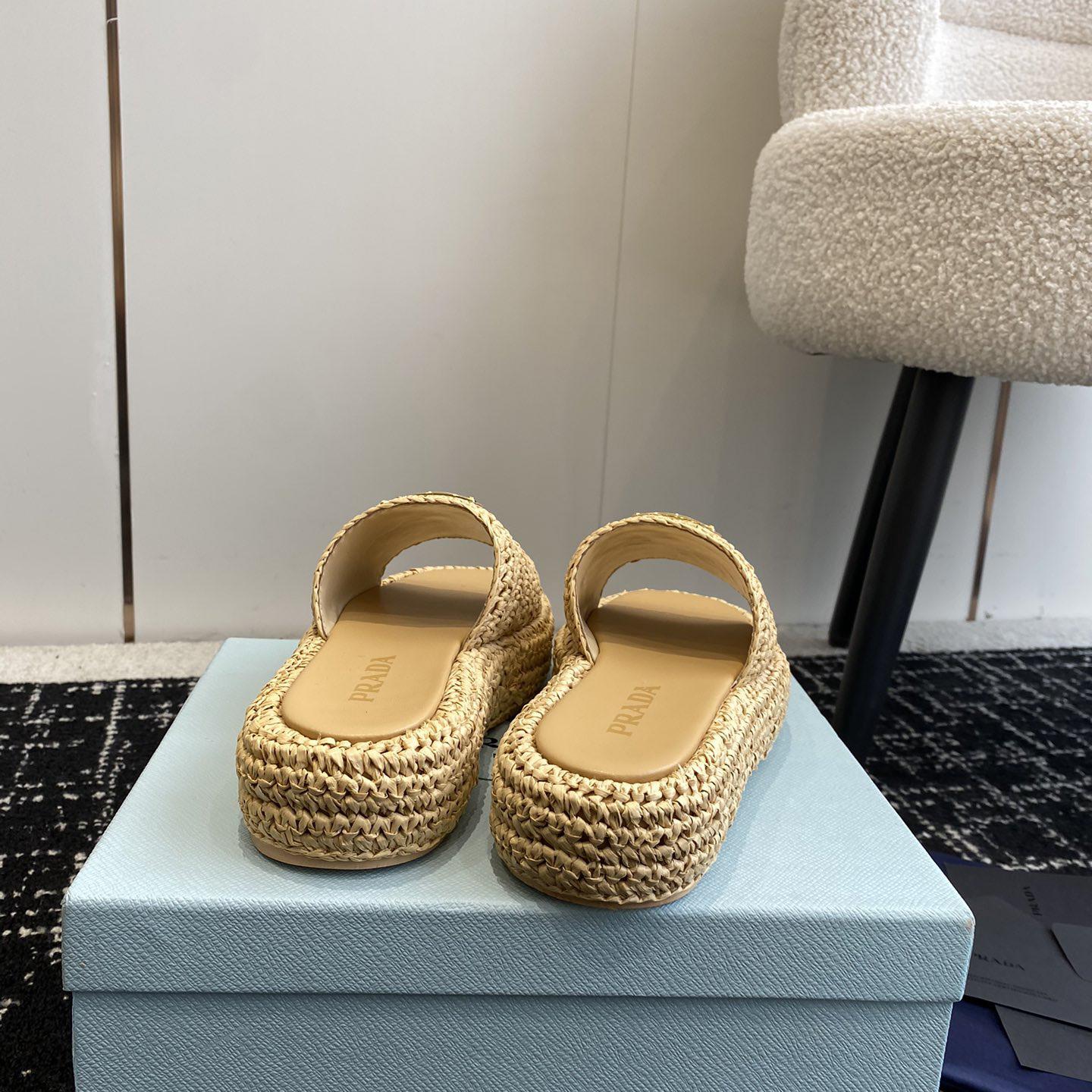 Prada Crochet Flatform Slides - DopestKickz
