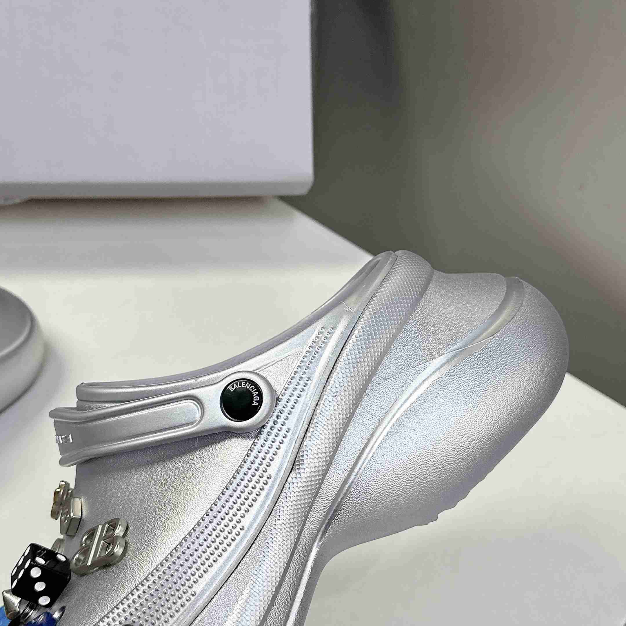 Balenciaga Crocs™ Mule In Silver - DopestKickz