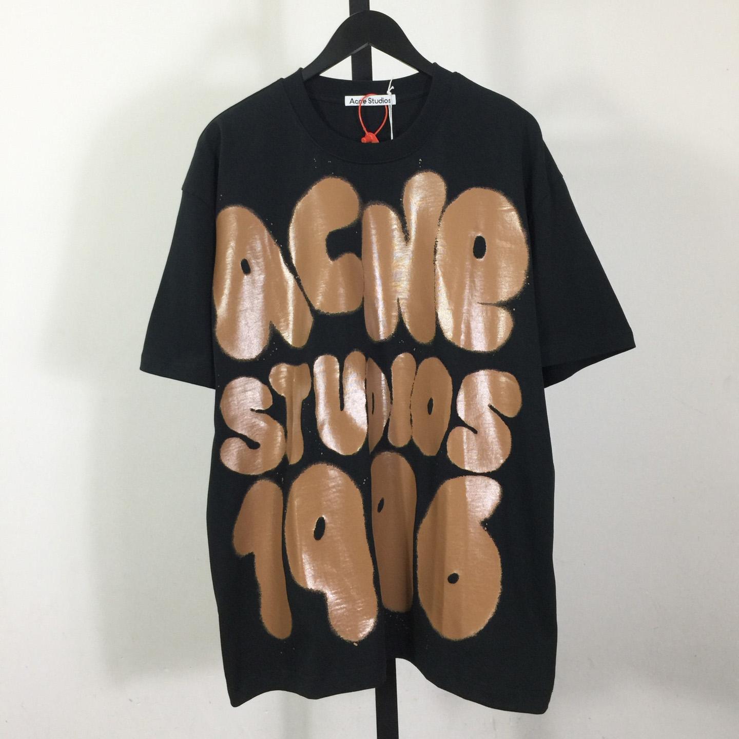 Acne Studios  T-shirt logo - Relaxed unisex fit - Black - DopestKickz
