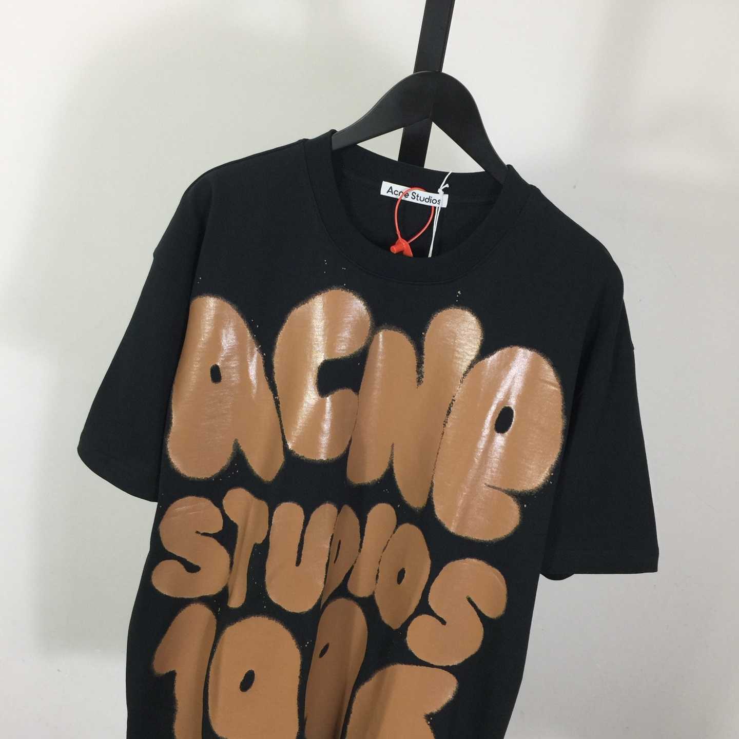 Acne Studios  T-shirt logo - Relaxed unisex fit - Black - DopestKickz
