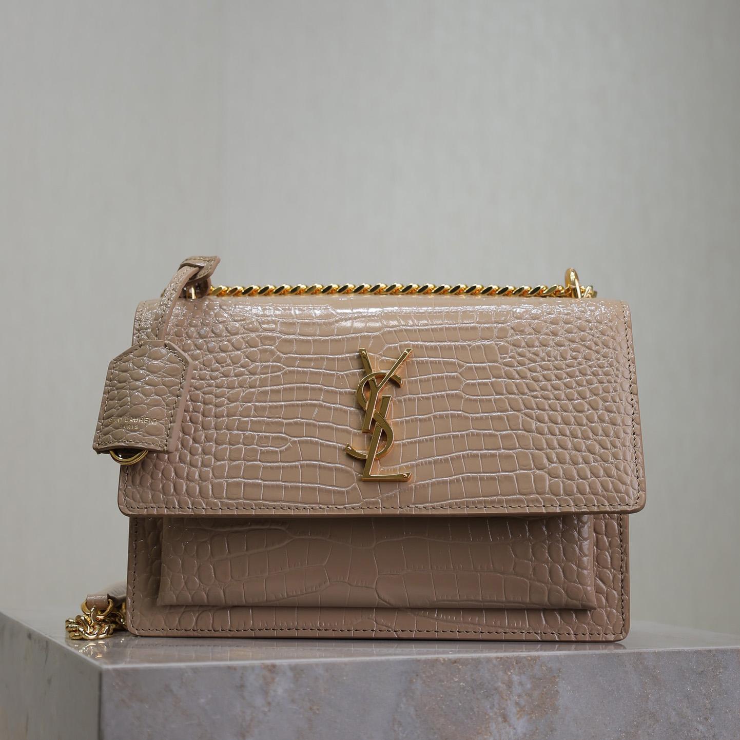 Saint Laurent Women Sunset Medium Leather Shoulder Bag （22x8x16 cm） - DopestKickz