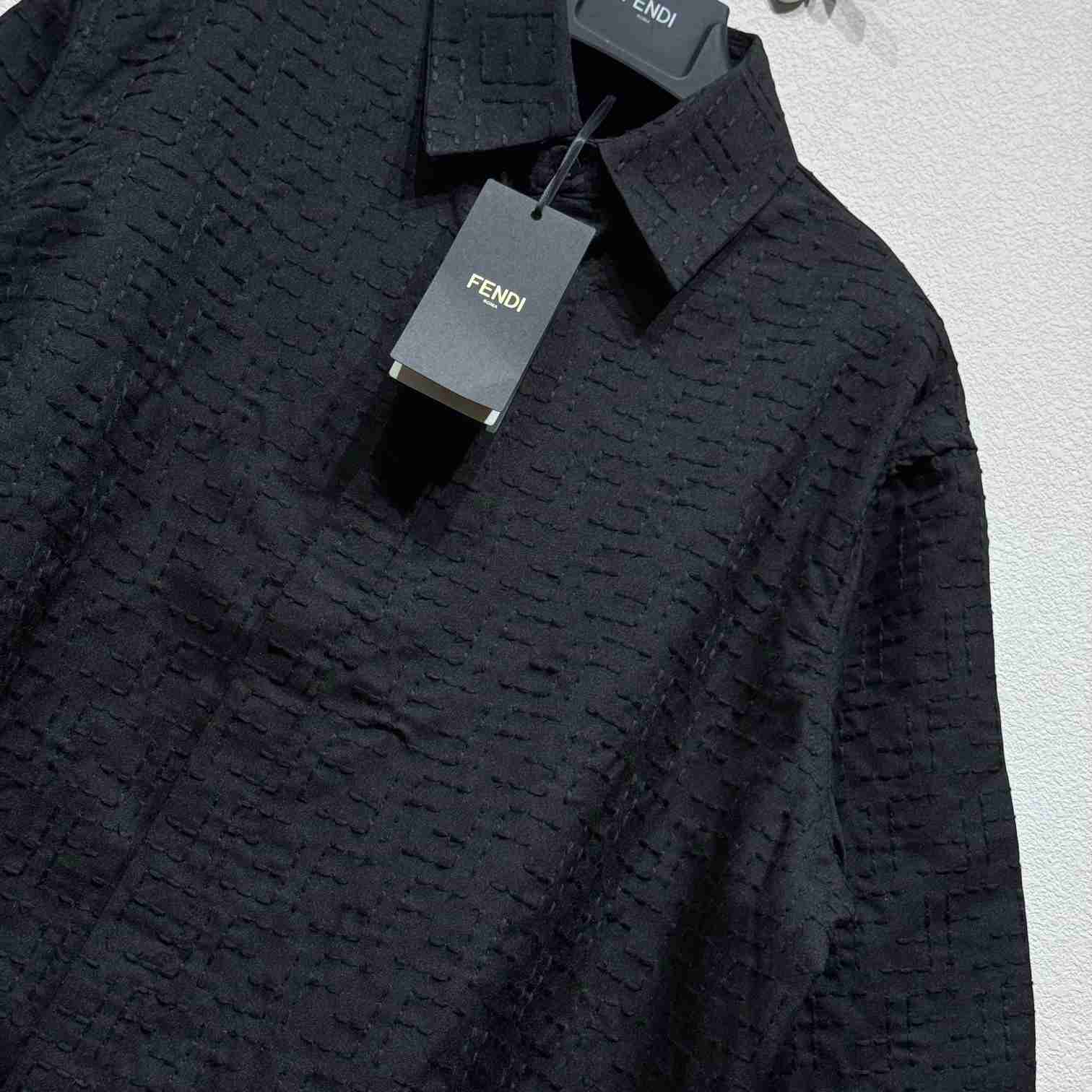 Fendi Black Linen FF Jacquard Shirt - DopestKickz