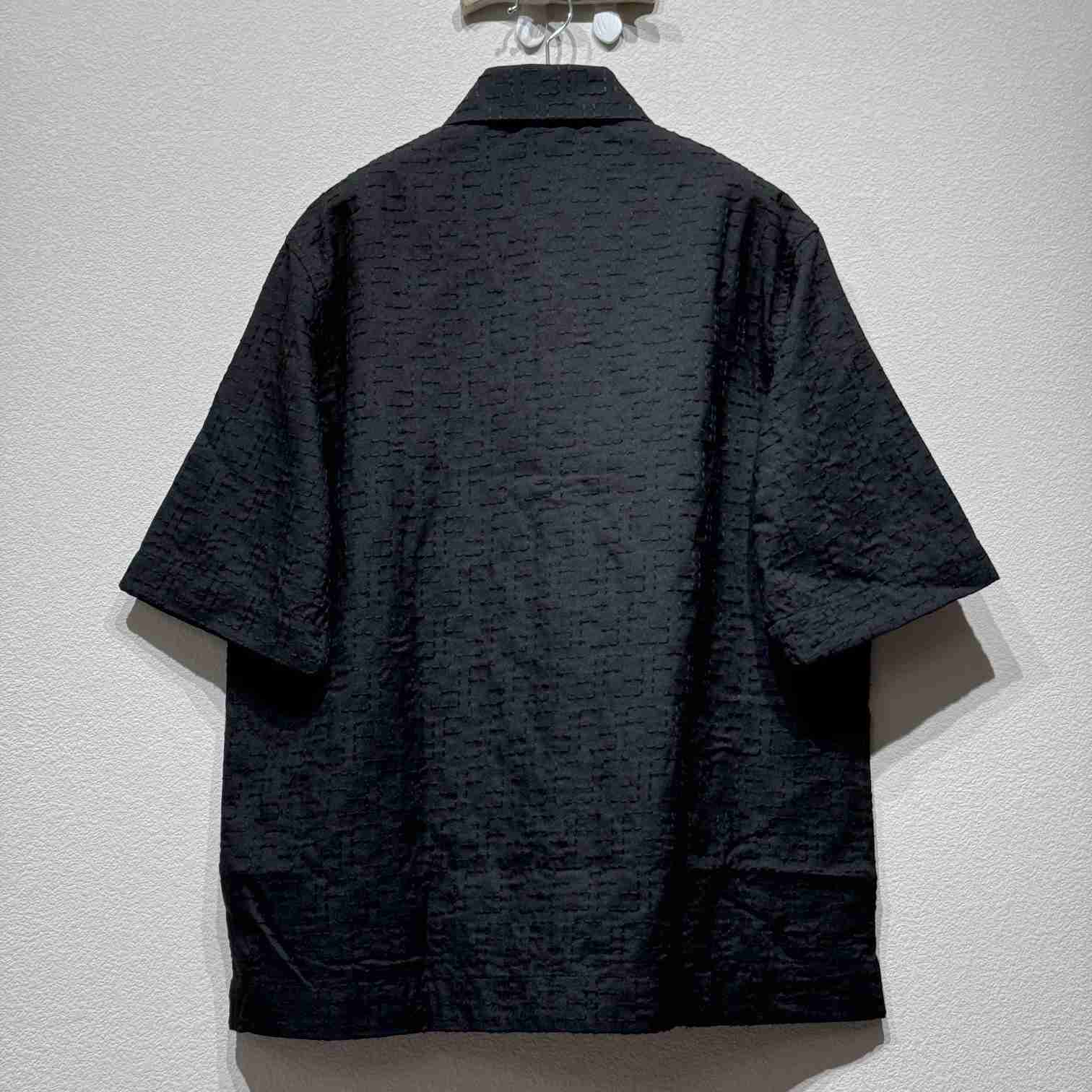 Fendi Black Linen FF Jacquard Shirt - DopestKickz