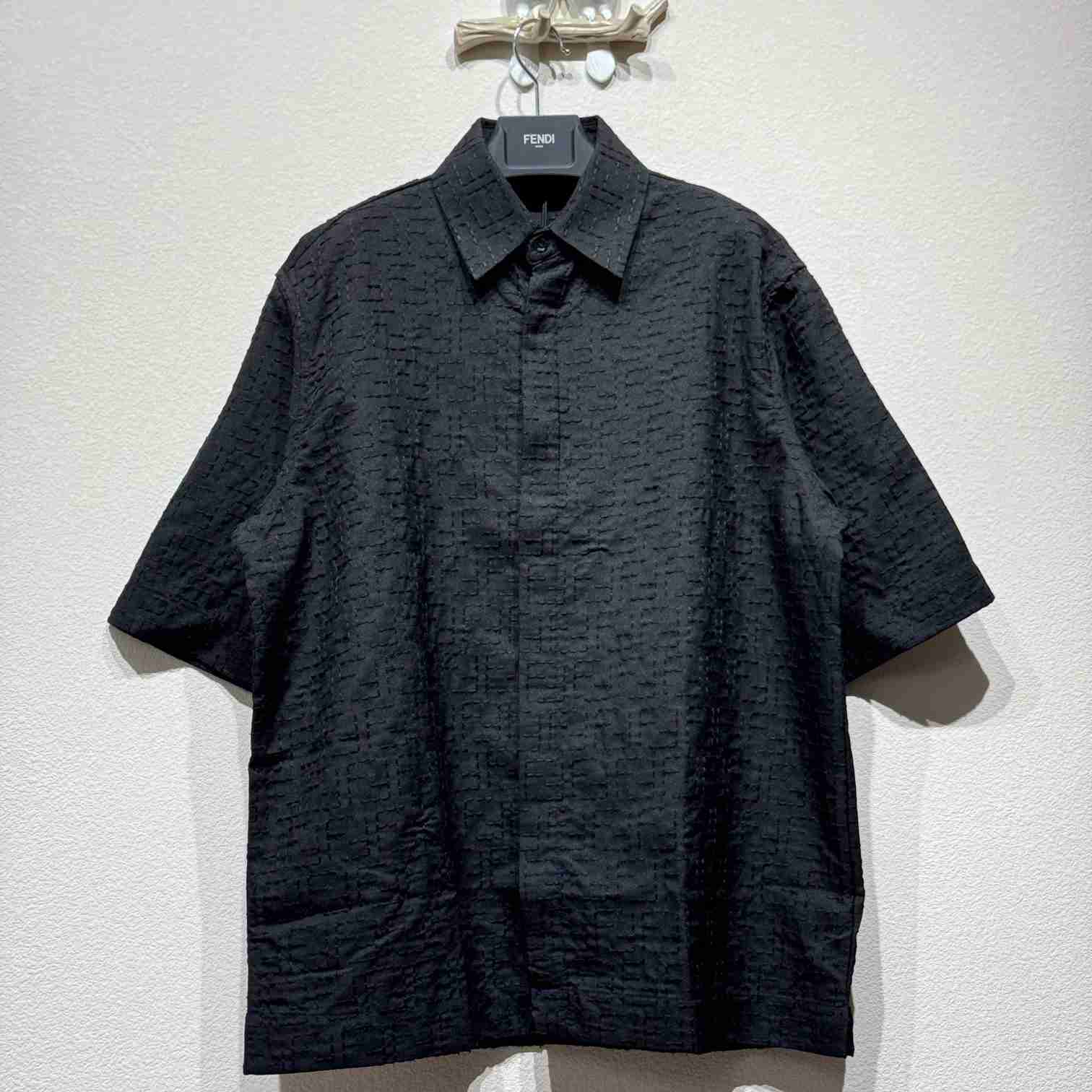 Fendi Black Linen FF Jacquard Shirt - DopestKickz