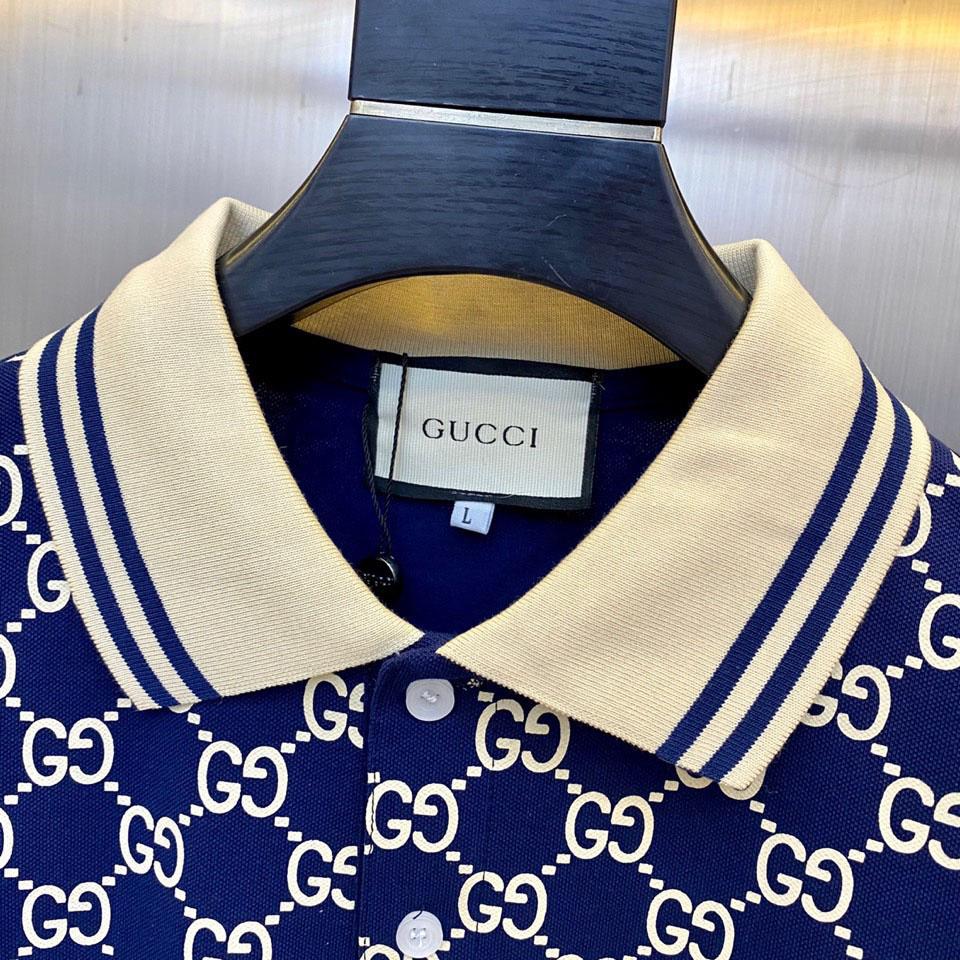 Gucci GG Cotton Jersey Jacquard Polo Shirt - DopestKickz