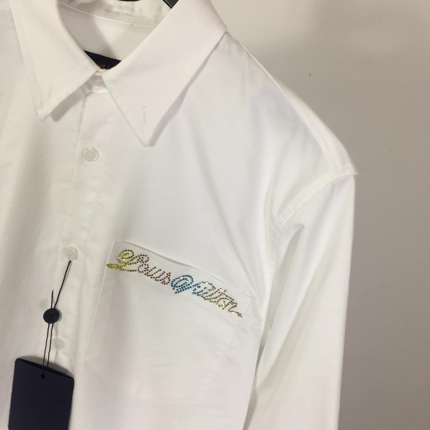 Louis Vuitton Embellished Long-Sleeved Cotton Shirt  1AGTQ5  - DopestKickz