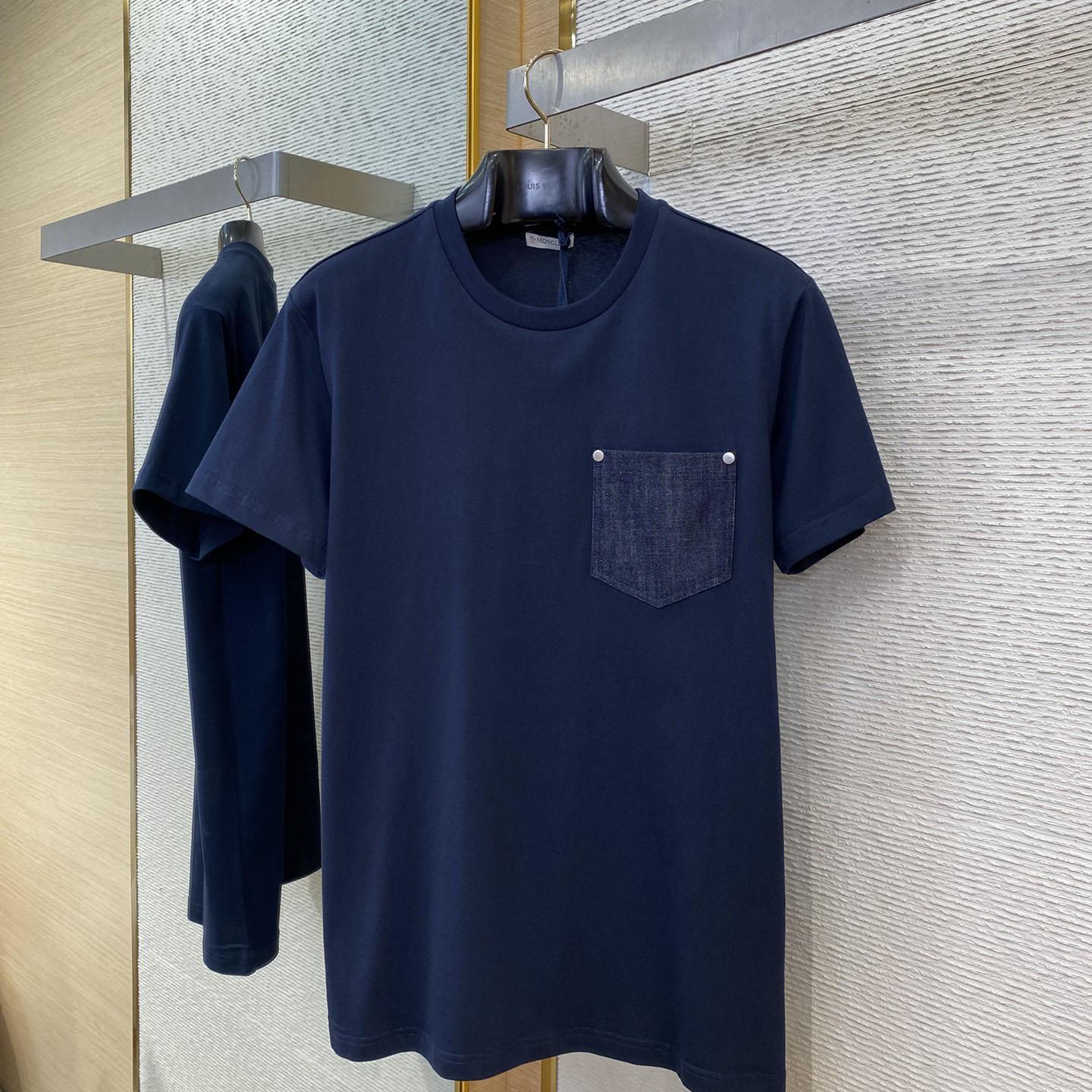Moncler Cotton & Denim T-shirt With Pocket - DopestKickz