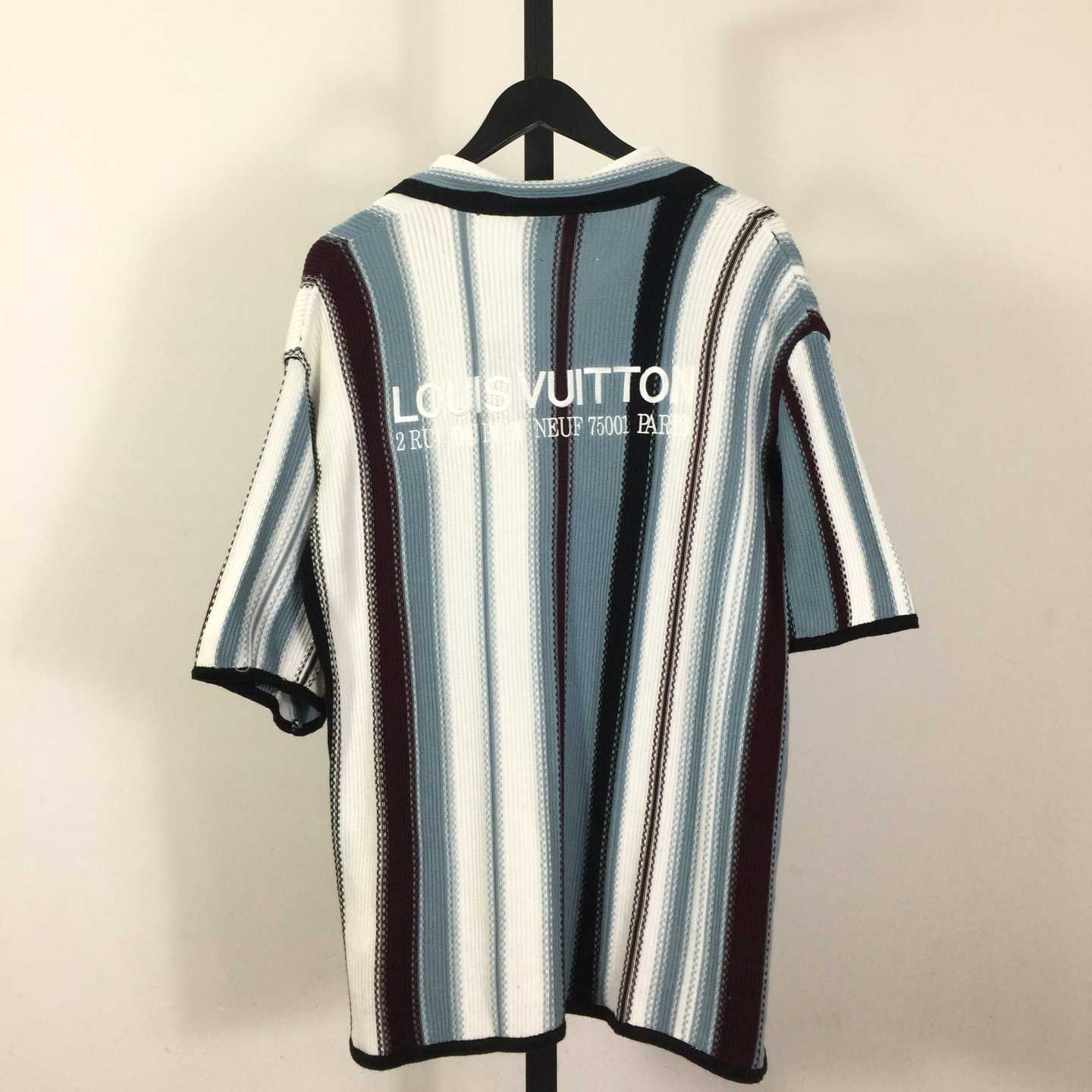 Louis Vuitton Striped Crochet Short-Sleeved Shirt   1AHVOO - DopestKickz
