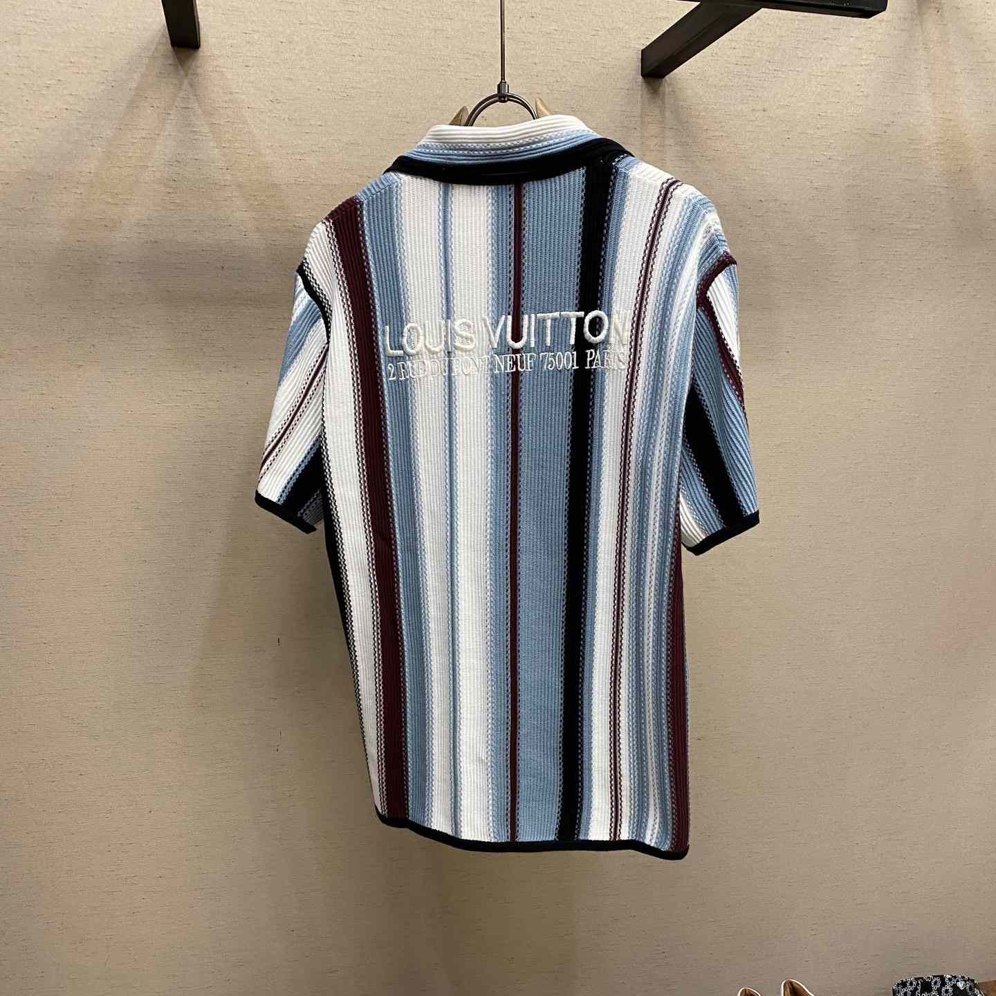Louis Vuitton Striped Crochet Short-Sleeved Shirt   1AHVOO - DopestKickz