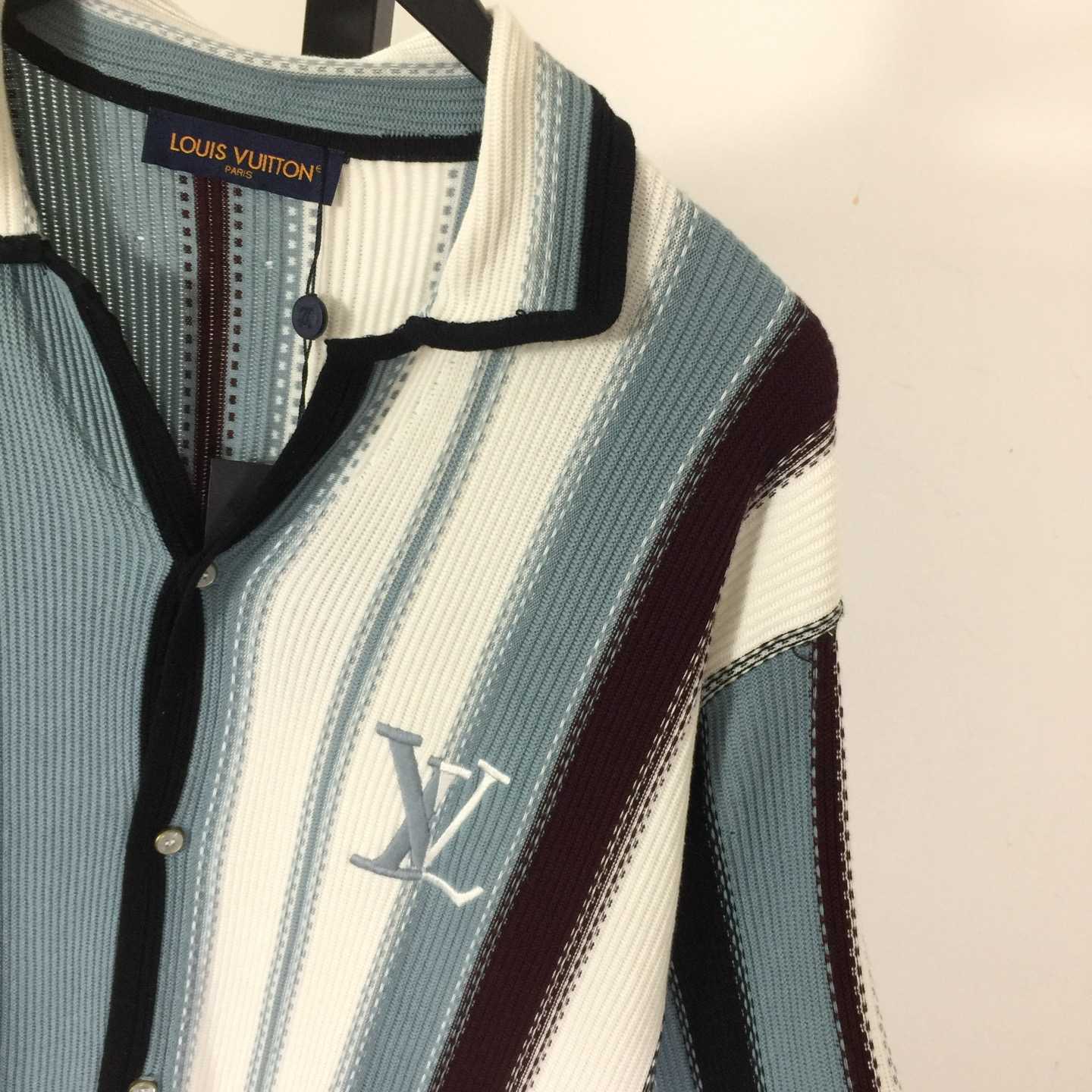 Louis Vuitton Striped Crochet Short-Sleeved Shirt   1AHVOO - DopestKickz