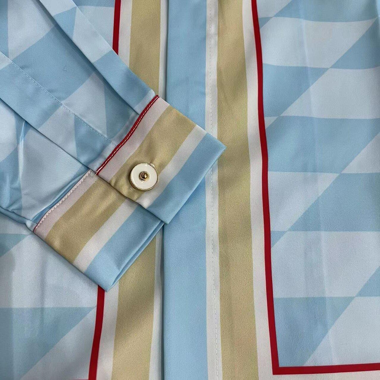 Casablanca Damiers Et Cygne Bleu Silk Twill Shirt - DopestKickz