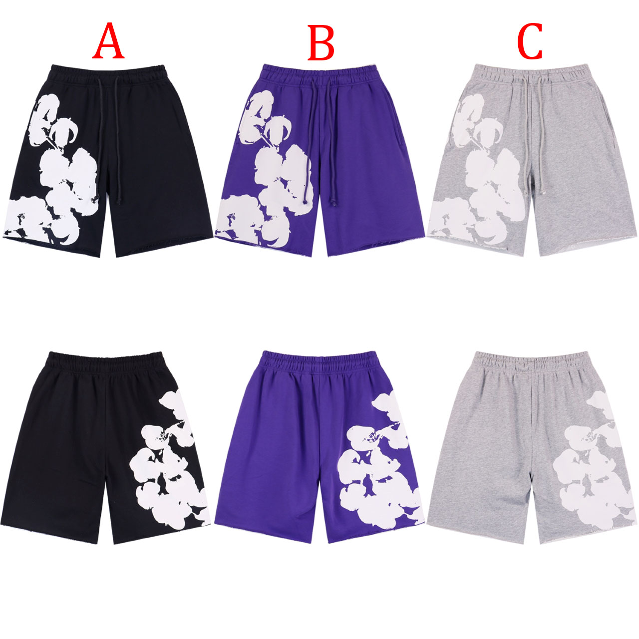 Denim Tears Big Cotton Wreath Sweat Shorts - DopestKickz