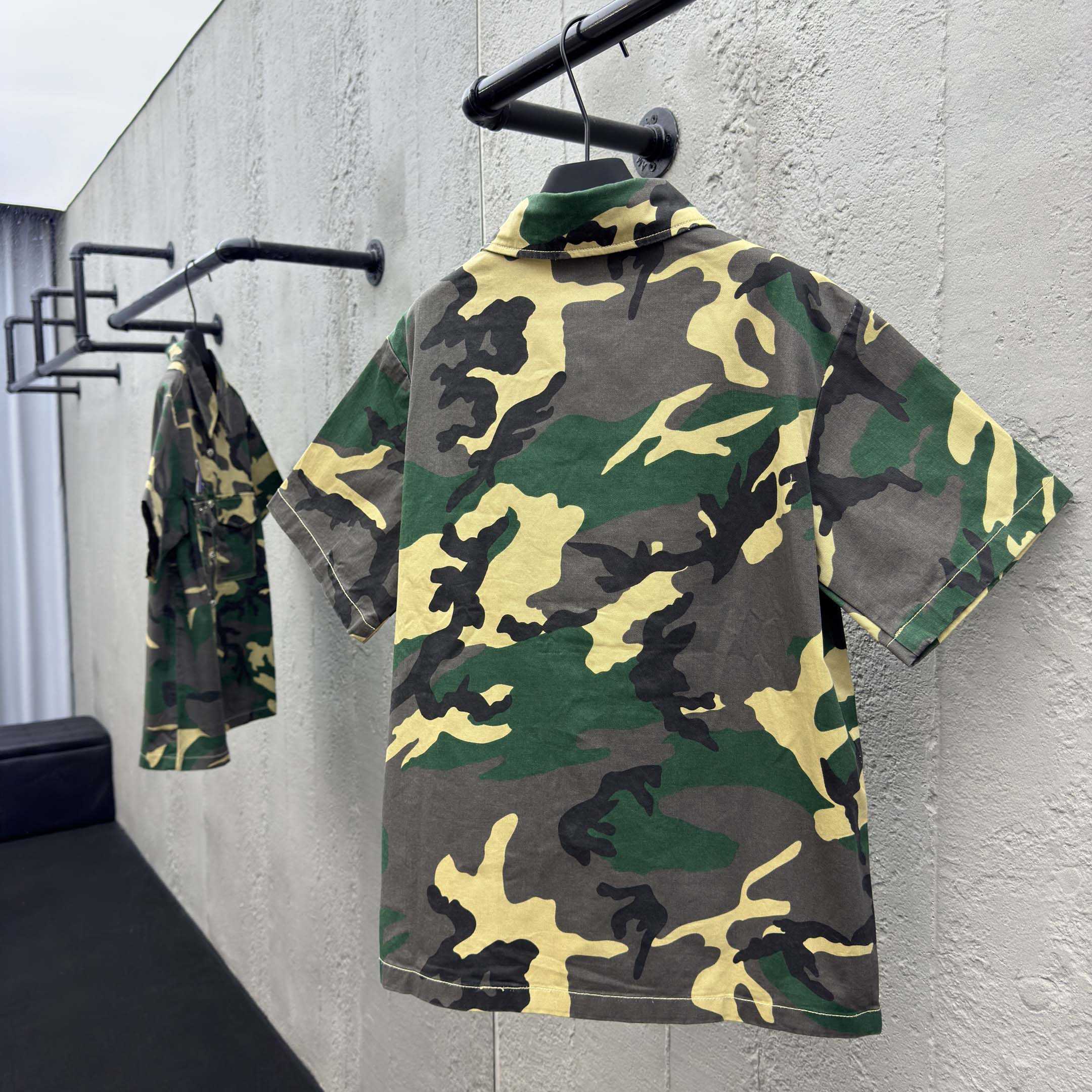 Chrome Hearts Matty Boy Sex Records Camo Cropped Button Up - DopestKickz