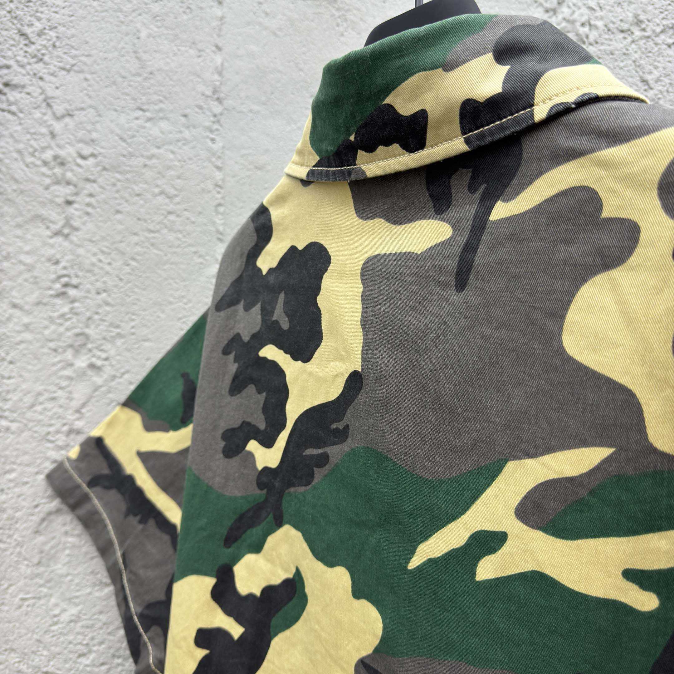 Chrome Hearts Matty Boy Sex Records Camo Cropped Button Up - DopestKickz
