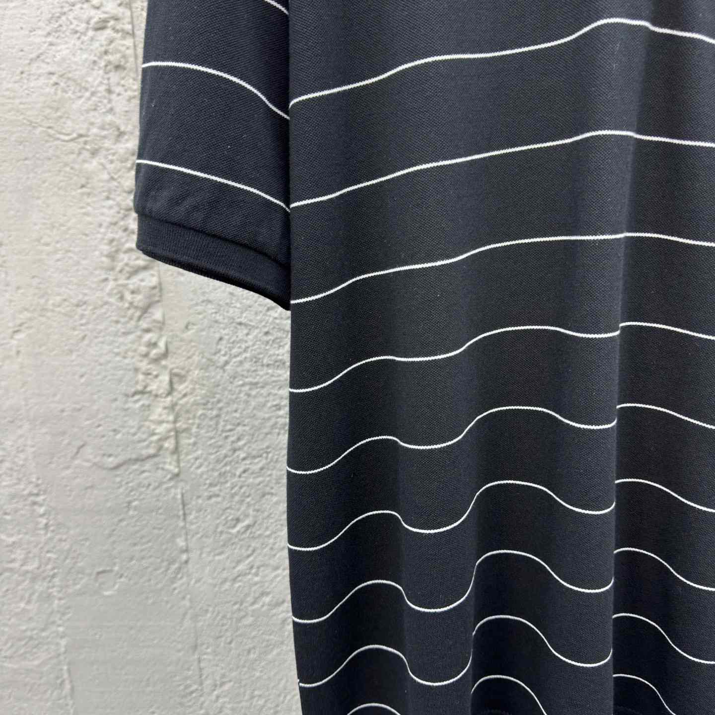 Saint Laurent Cassandre Polo Shirt In Striped Pique - DopestKickz
