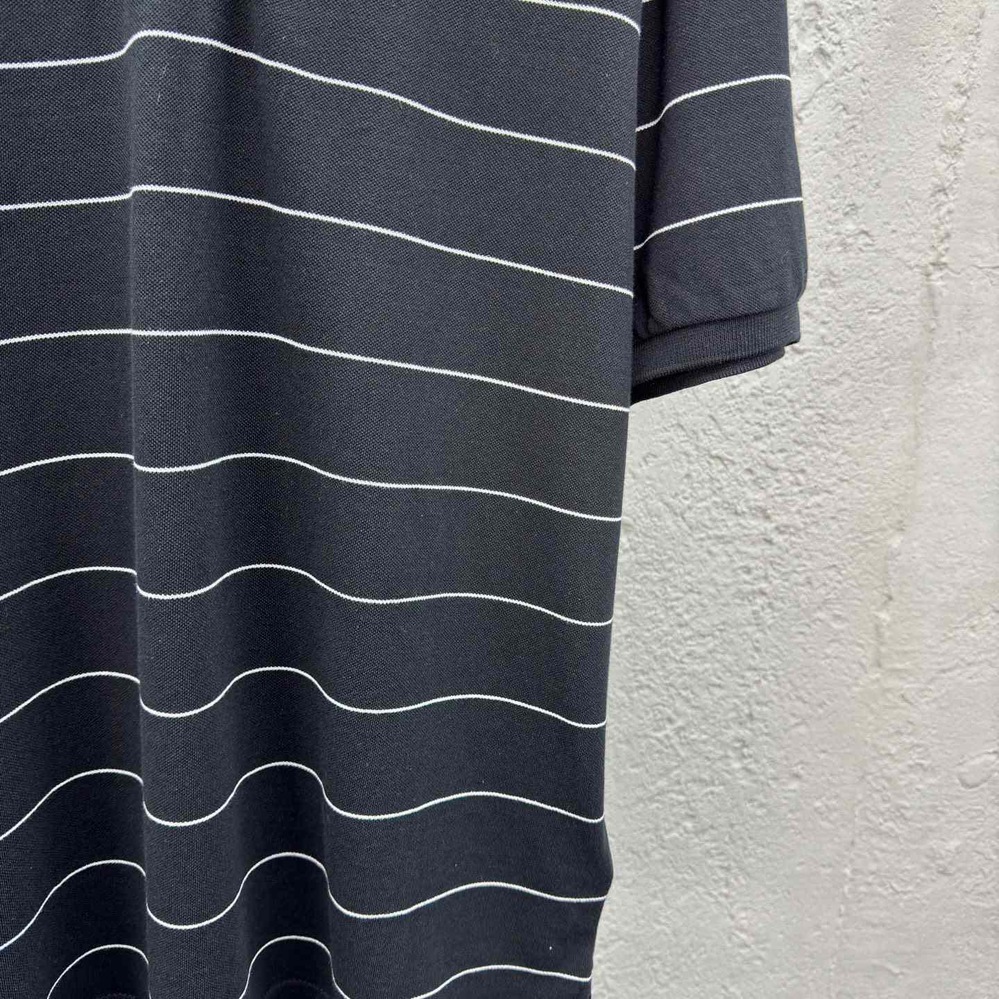 Saint Laurent Cassandre Polo Shirt In Striped Pique - DopestKickz