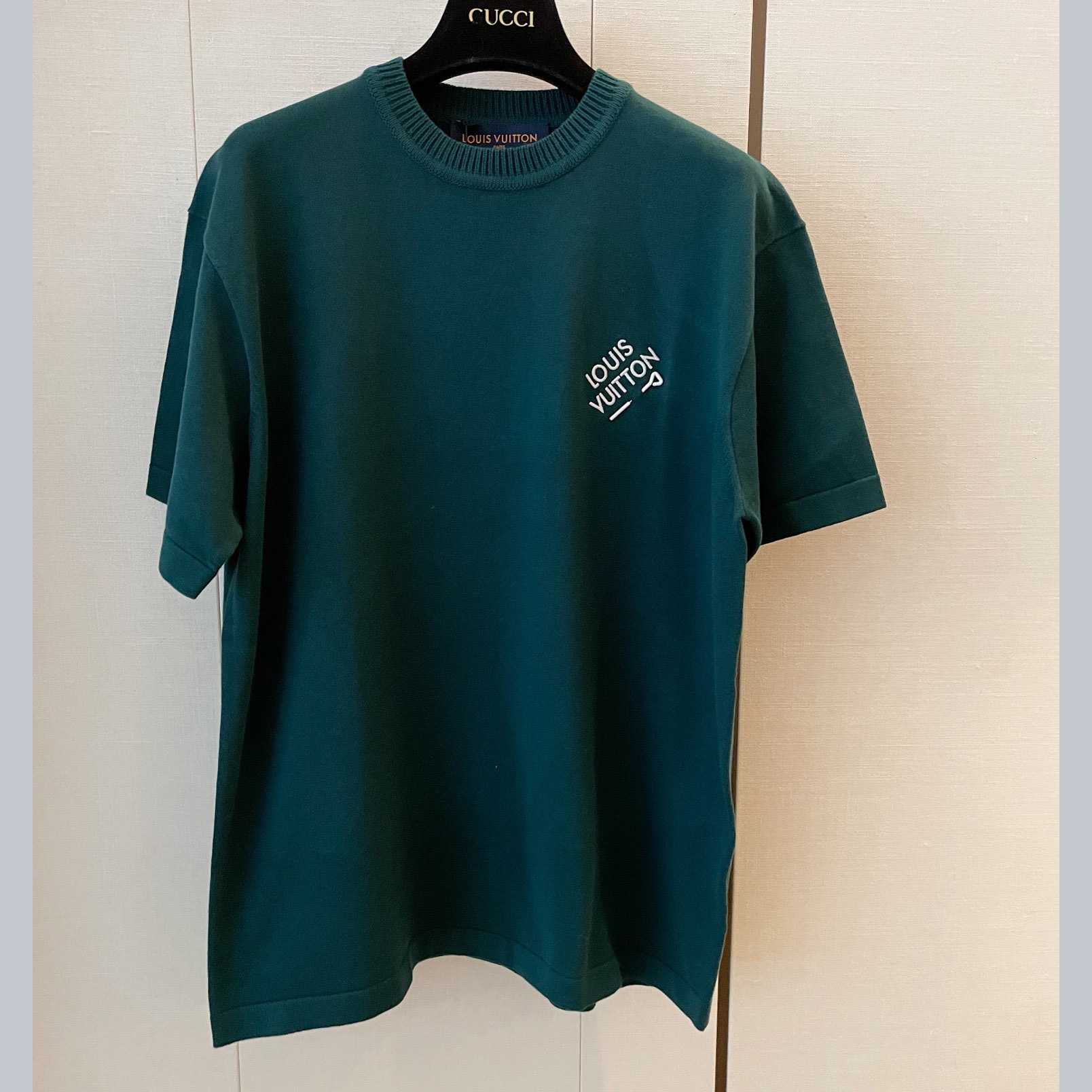 Louis Vuitton Signature Short-Sleeved Cotton Crewneck   1AF674  yf1215(50% Off Sale) - DopestKickz