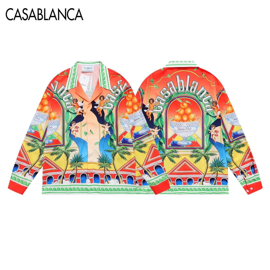 Casablanca Trophy Orange Linen Shirt  YF1228  (50% Off Sale) - DopestKickz