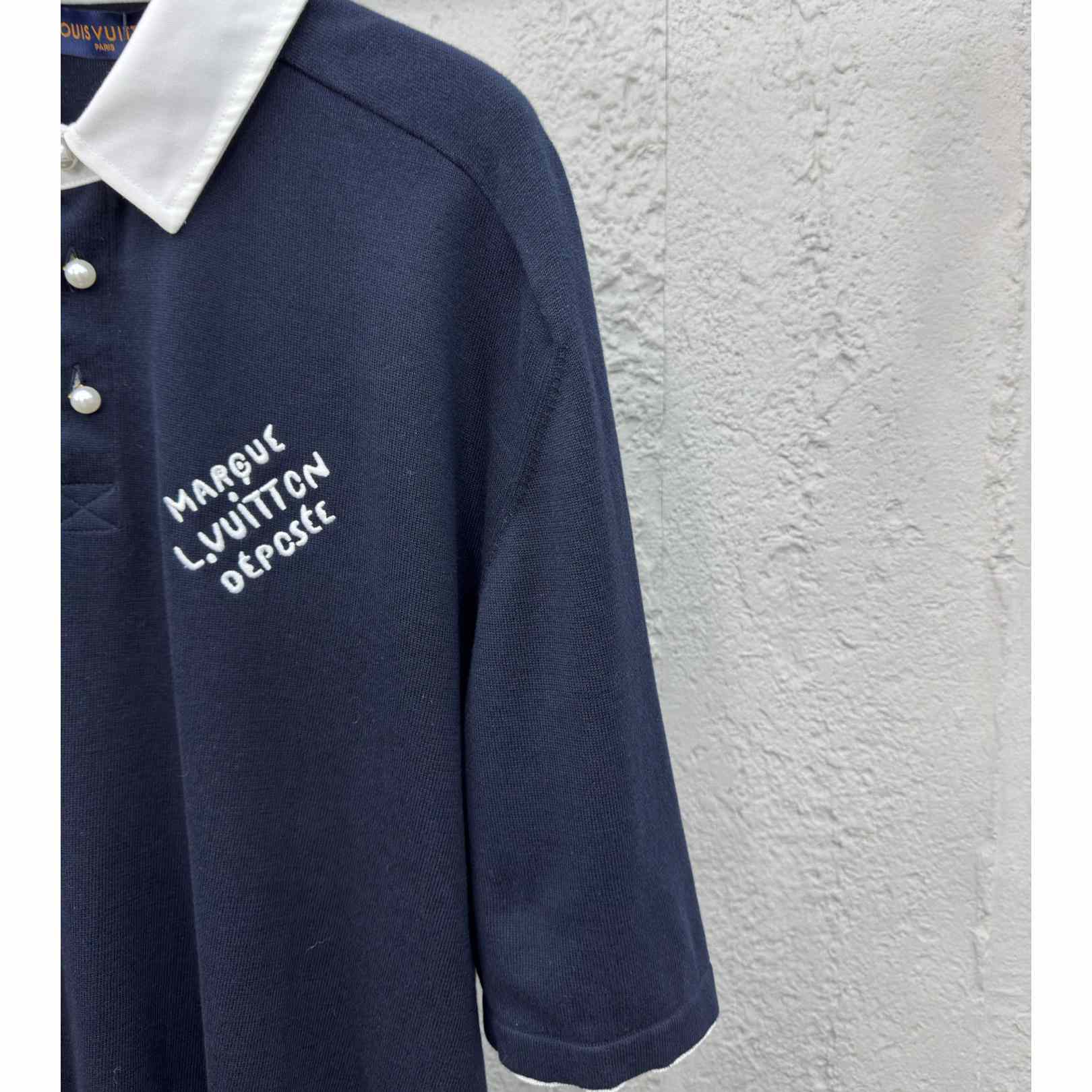 Louis Vuitton Embroidered Short-Sleeved Cotton Blend Polo Shirt   1AFQQK - DopestKickz