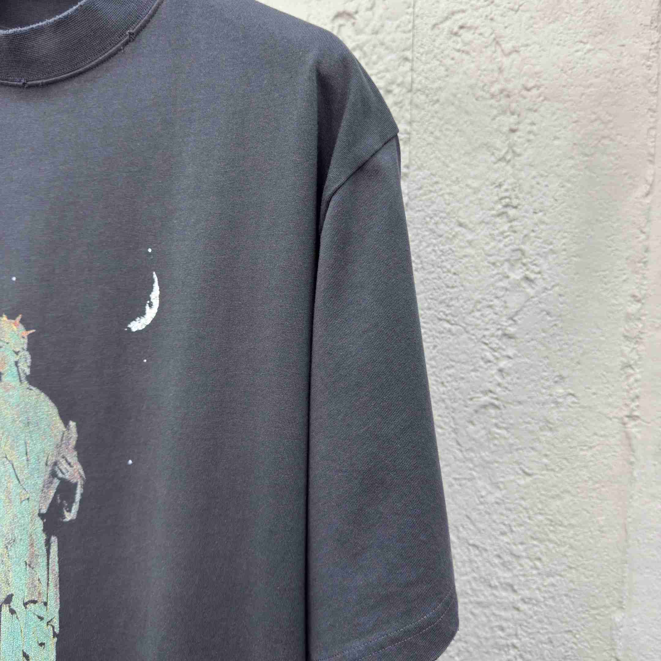 Balenciaga Paris Liberty T-Shirt Medium Fit In Black Vintage Jersey - DopestKickz
