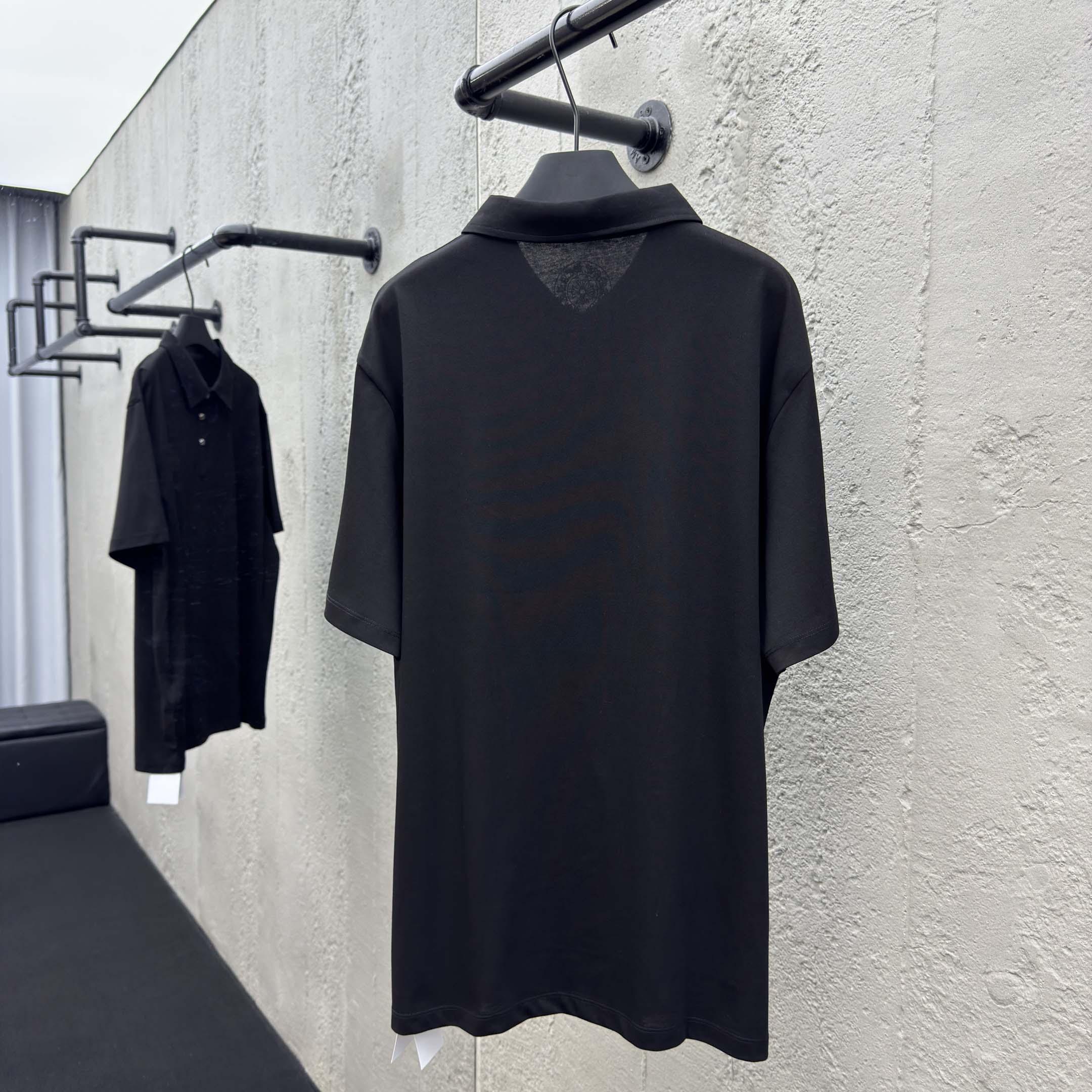 Chrome Heart Logo 3 Button Polo Tee - DopestKickz
