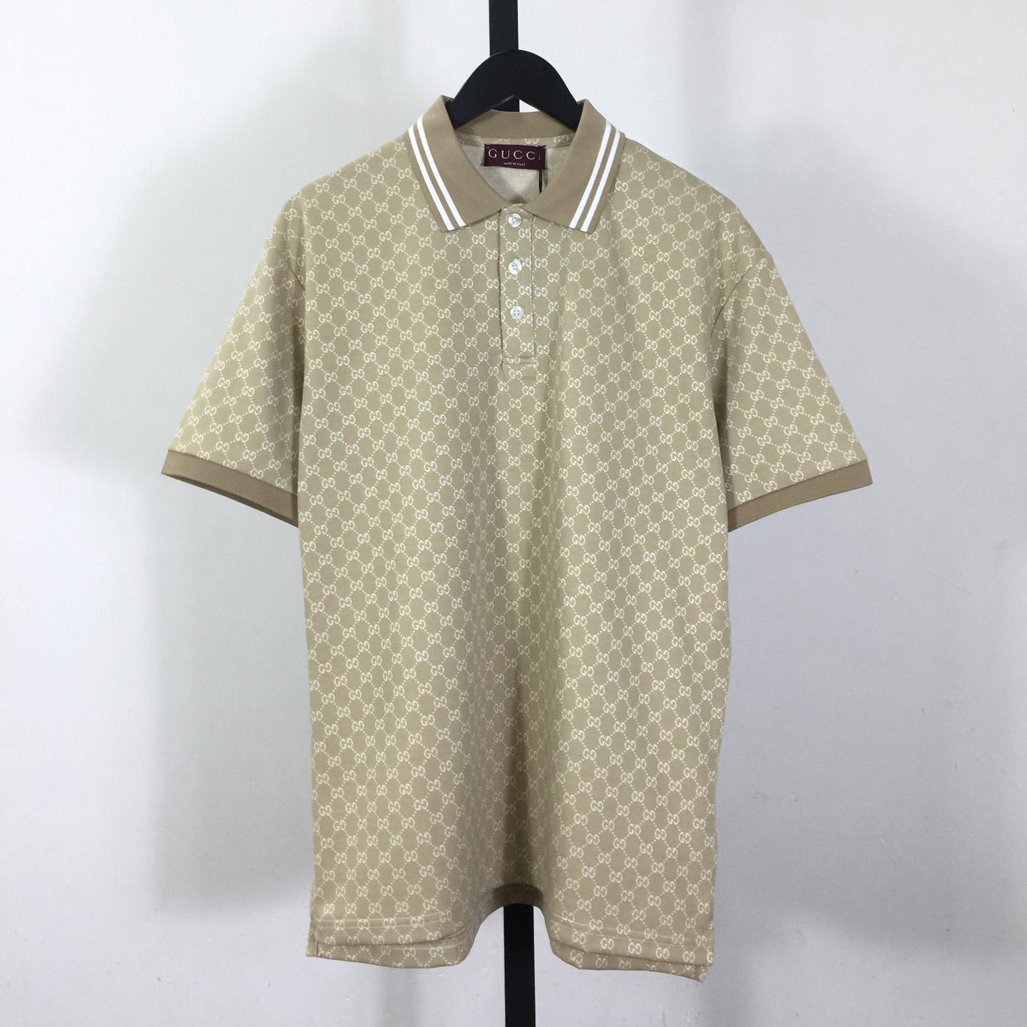 Gucci GG Cotton Jersey Jacquard Polo Shirt - DopestKickz