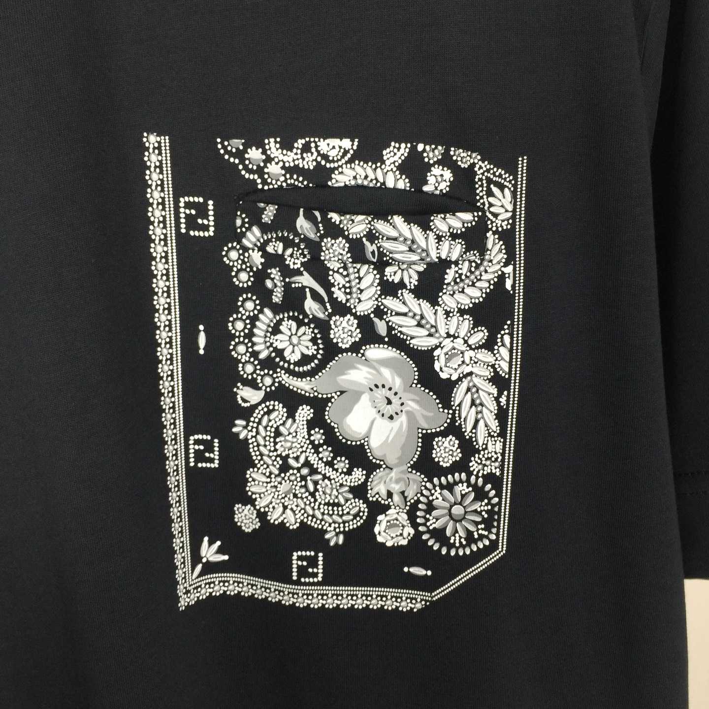 Fendi Blue Cotton T-shirt - DopestKickz