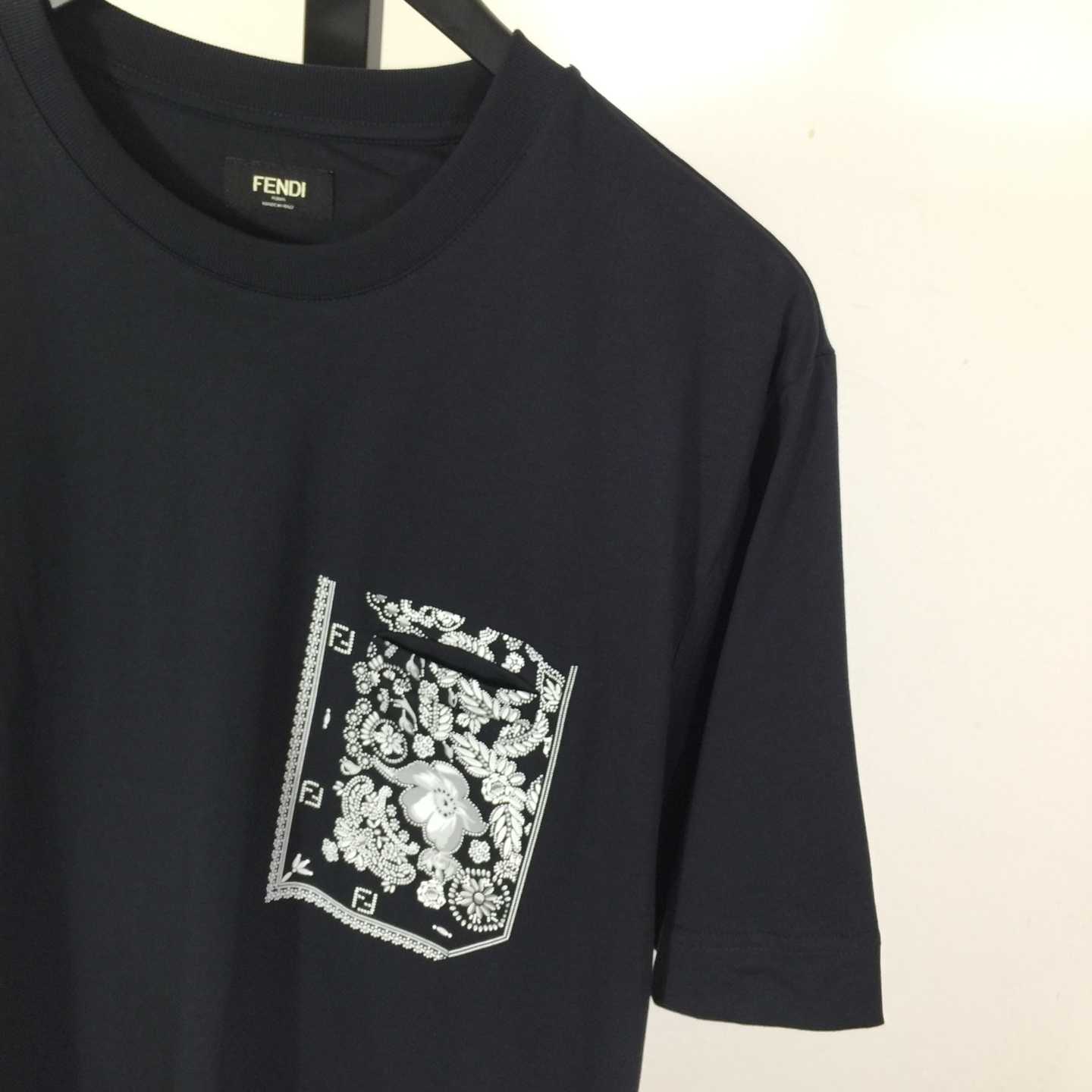 Fendi Blue Cotton T-shirt - DopestKickz