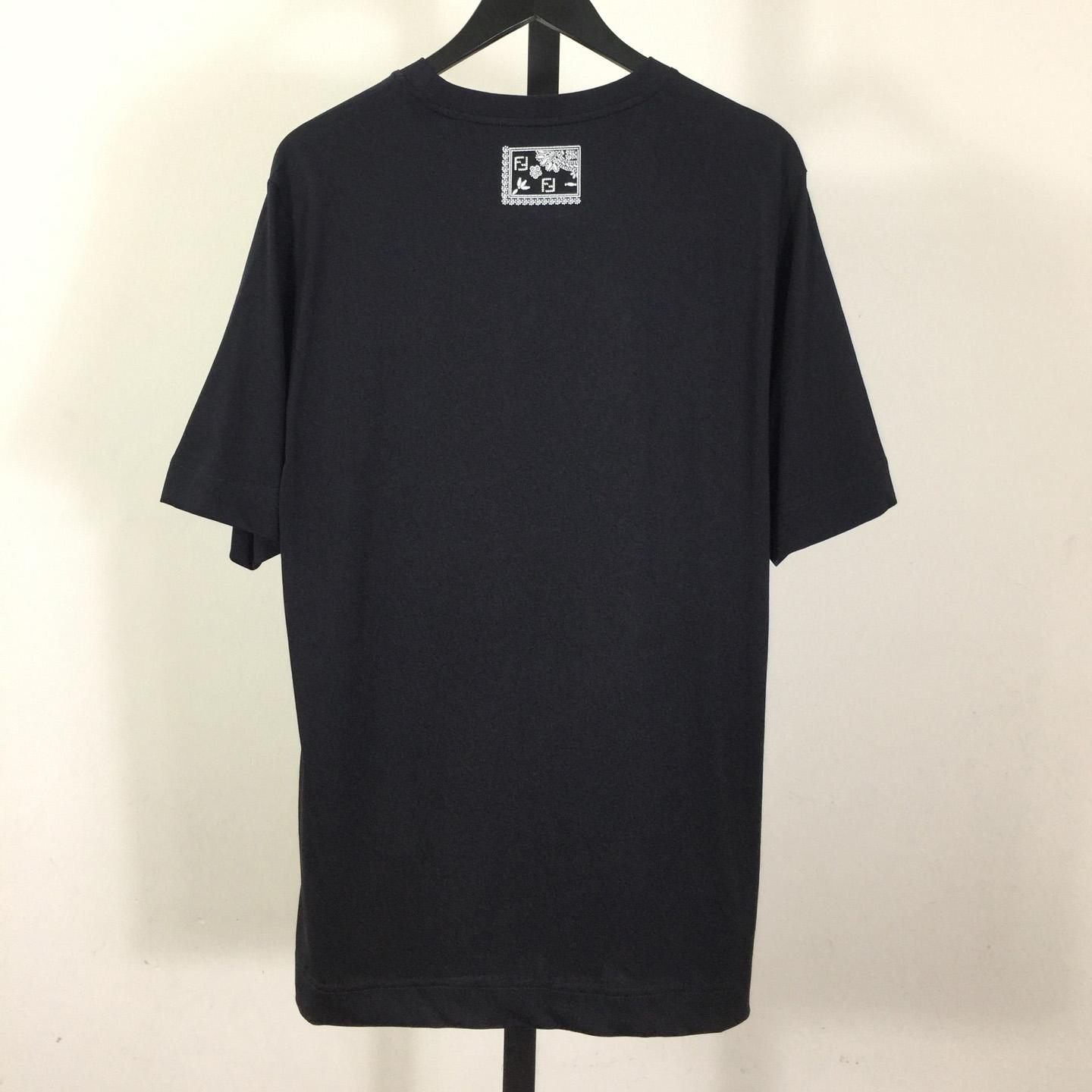 Fendi Blue Cotton T-shirt - DopestKickz