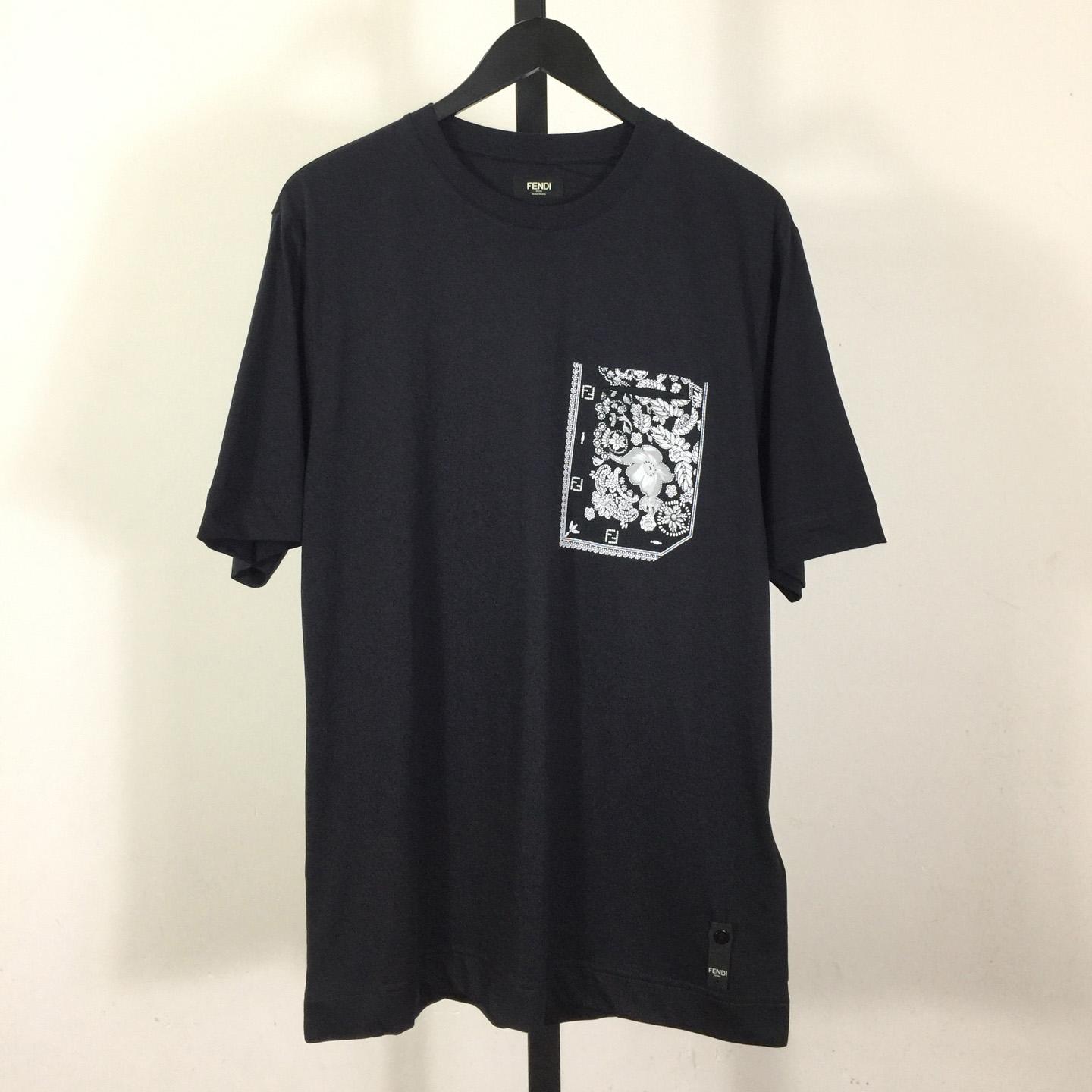 Fendi Blue Cotton T-shirt - DopestKickz