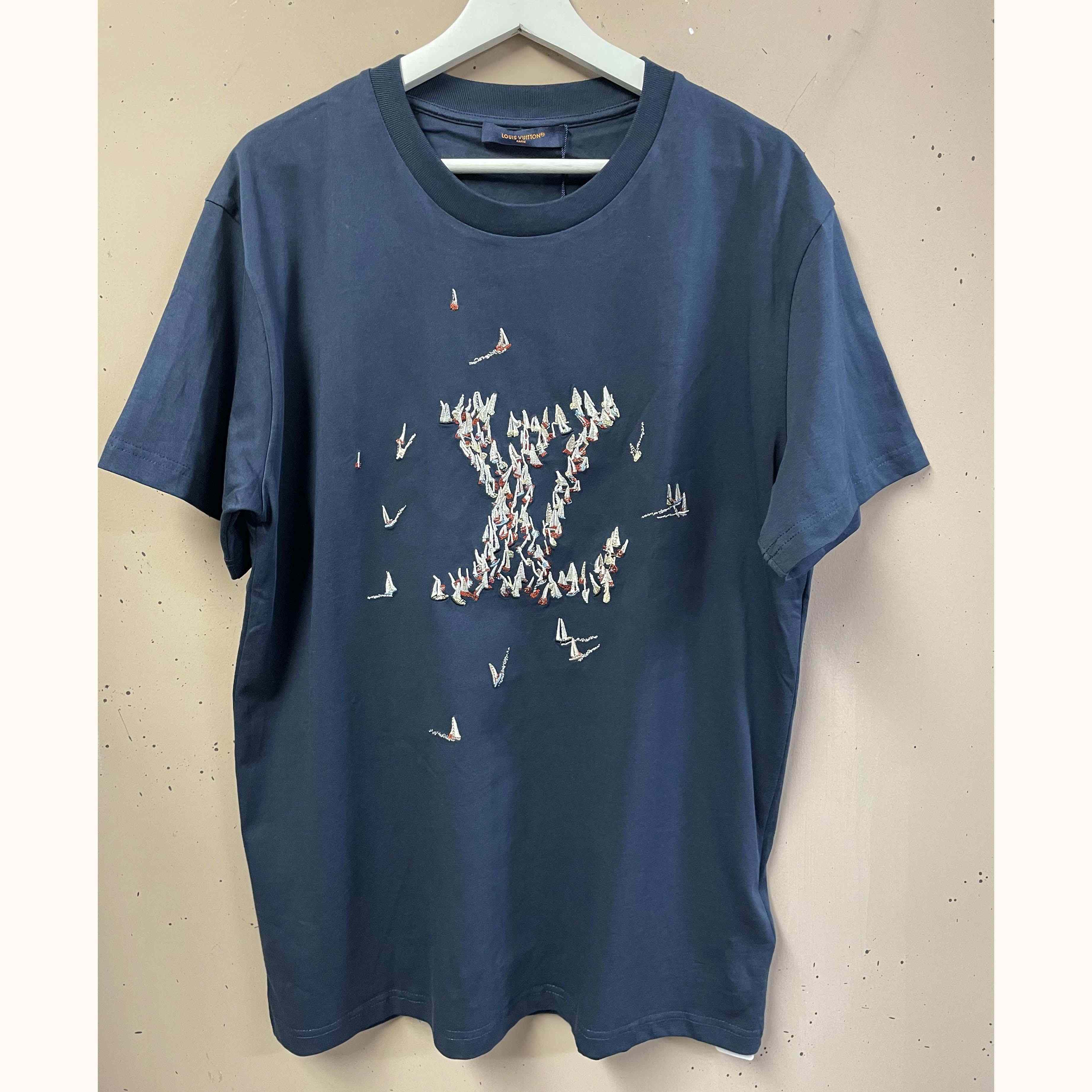 Louis Vuitton Embroidered Cotton T-Shirt   1AHW62 - DopestKickz